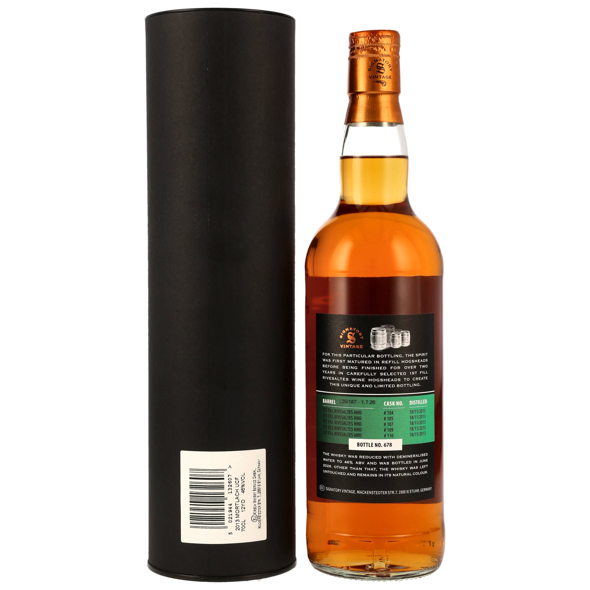 Mortlach 2013-2026 / 12 Jahre 1st Fill Rivesaltes HHD Finish #104, 105, 107, 109, 110/ 46% 0,7l Sig un-chill
