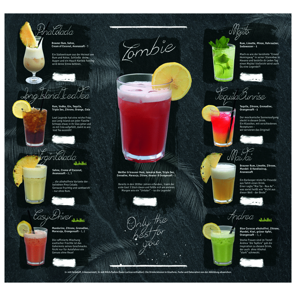 easy drinks Gastro Cocktail Starter Set mit 17 Sorten - Shaker Gelb oder Schwarz