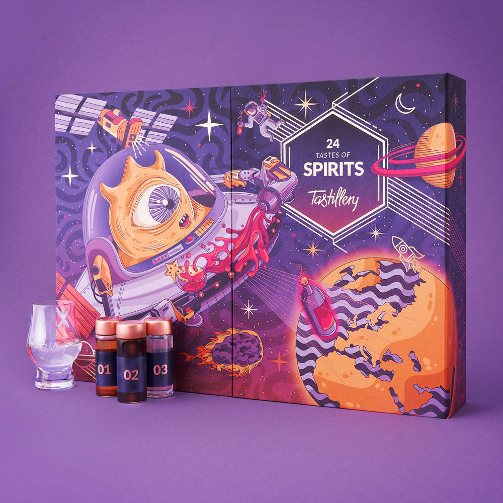 World Spirits Adventskalender incl. 2 Tasting Gläser / 24 x 30 ml. / 11-45% Vol.