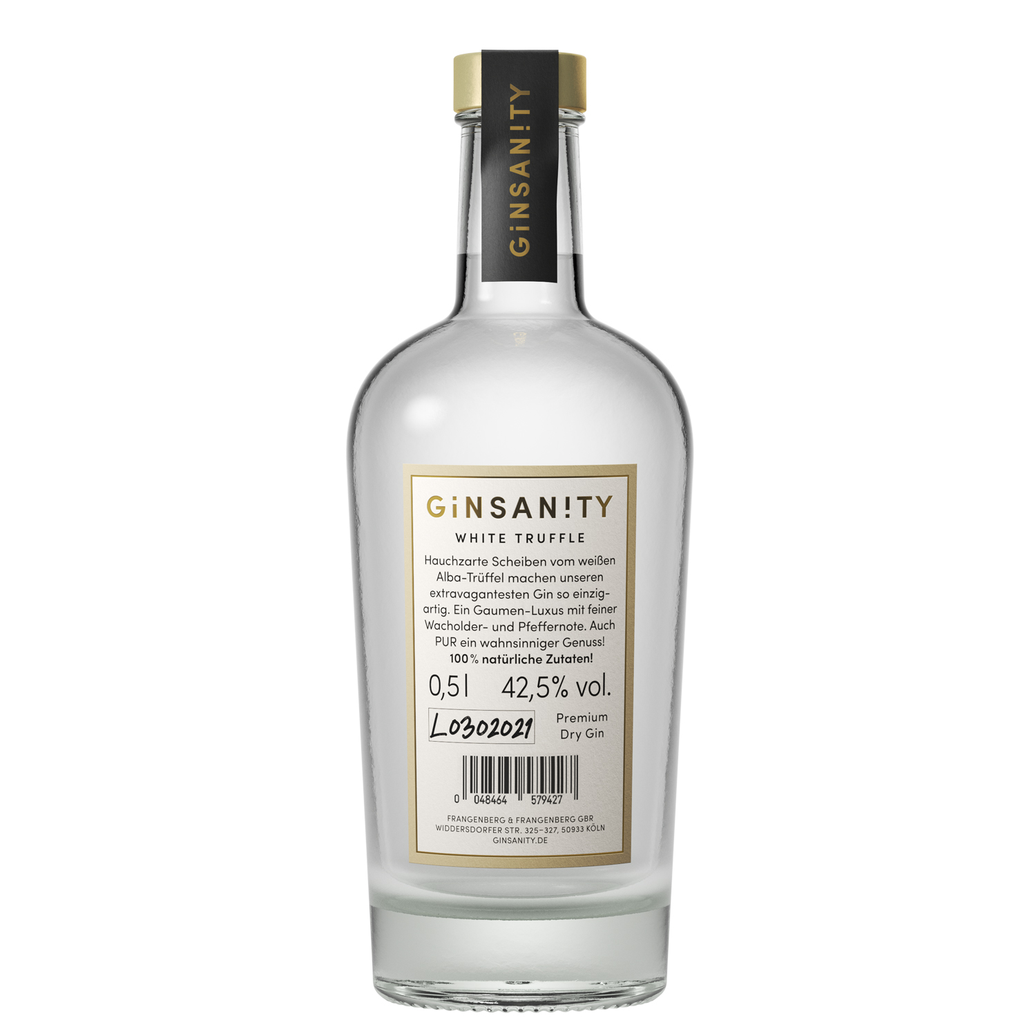 Ginsanity White Truffle Premium Dry Gin / 42,5% Vol. 0,5 ltr.