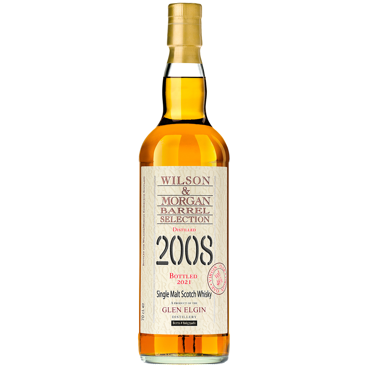 Glen Elgin Whisky (2008-2021) Virgin Oak, 46% 0,7 ltr. Wilson & Morgan
