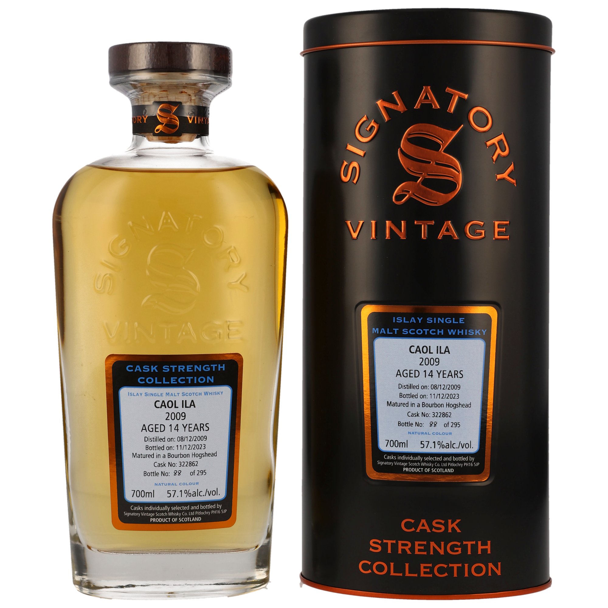 Caol Ila 14 Jahre 2009-2023 / 57,1% 0,7 ltr. / Fassstärke #322862 / Signatory Vintage 