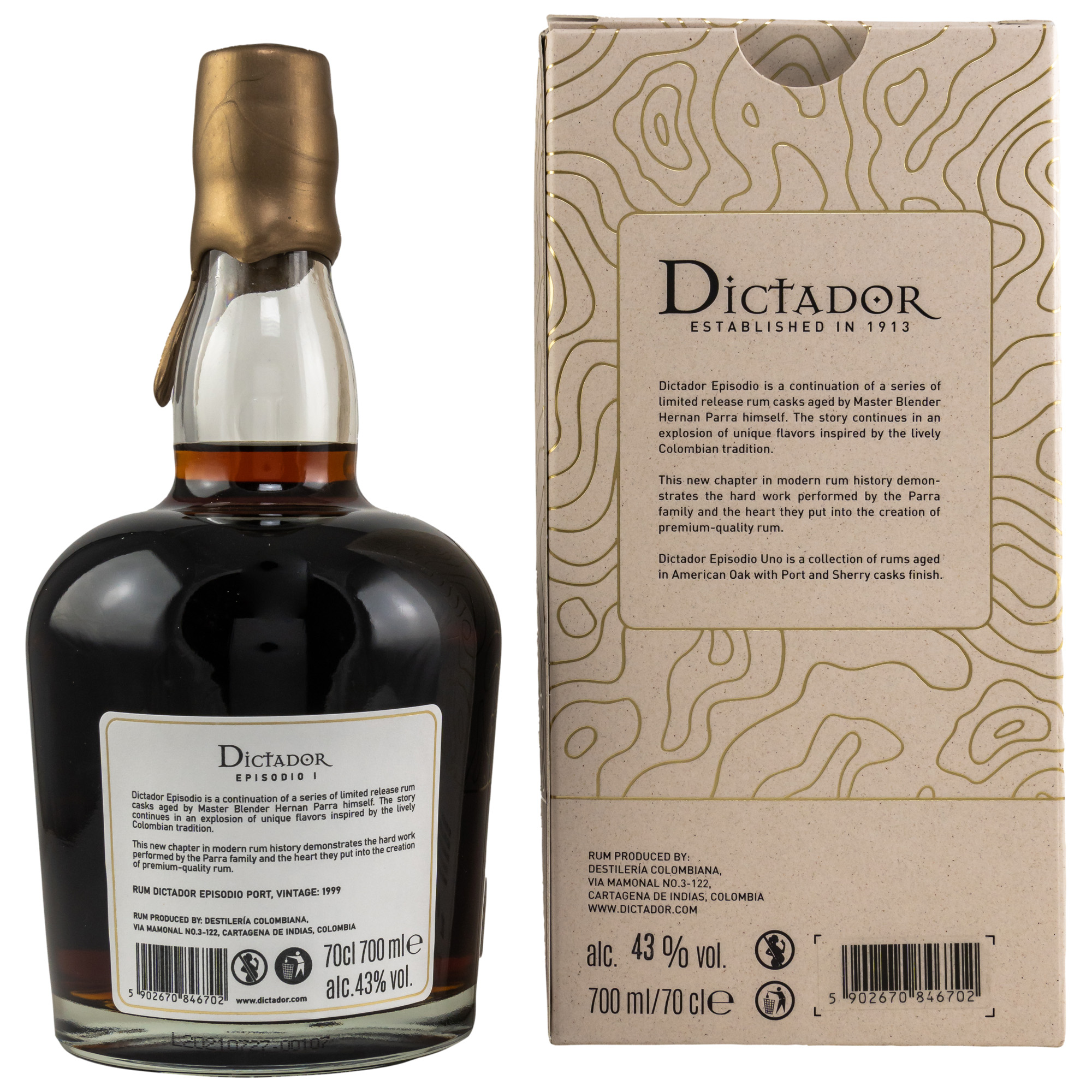 Dictador Episodio I 1999-2021 Port Cask Rum / 43% Vol. 0,7 ltr.