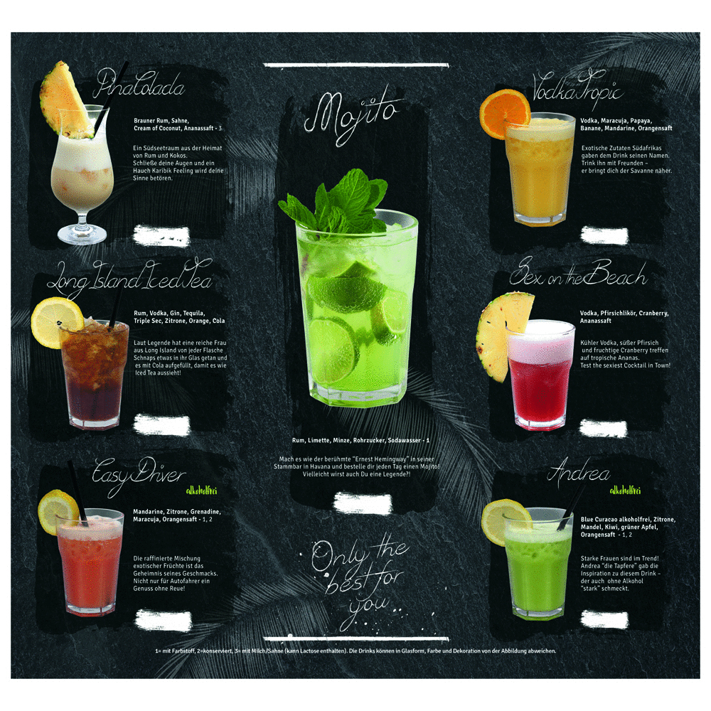 easy drinks Gastro Cocktail Starter Set  mit 13 Sorten - Shaker Gelb oder Schwarz