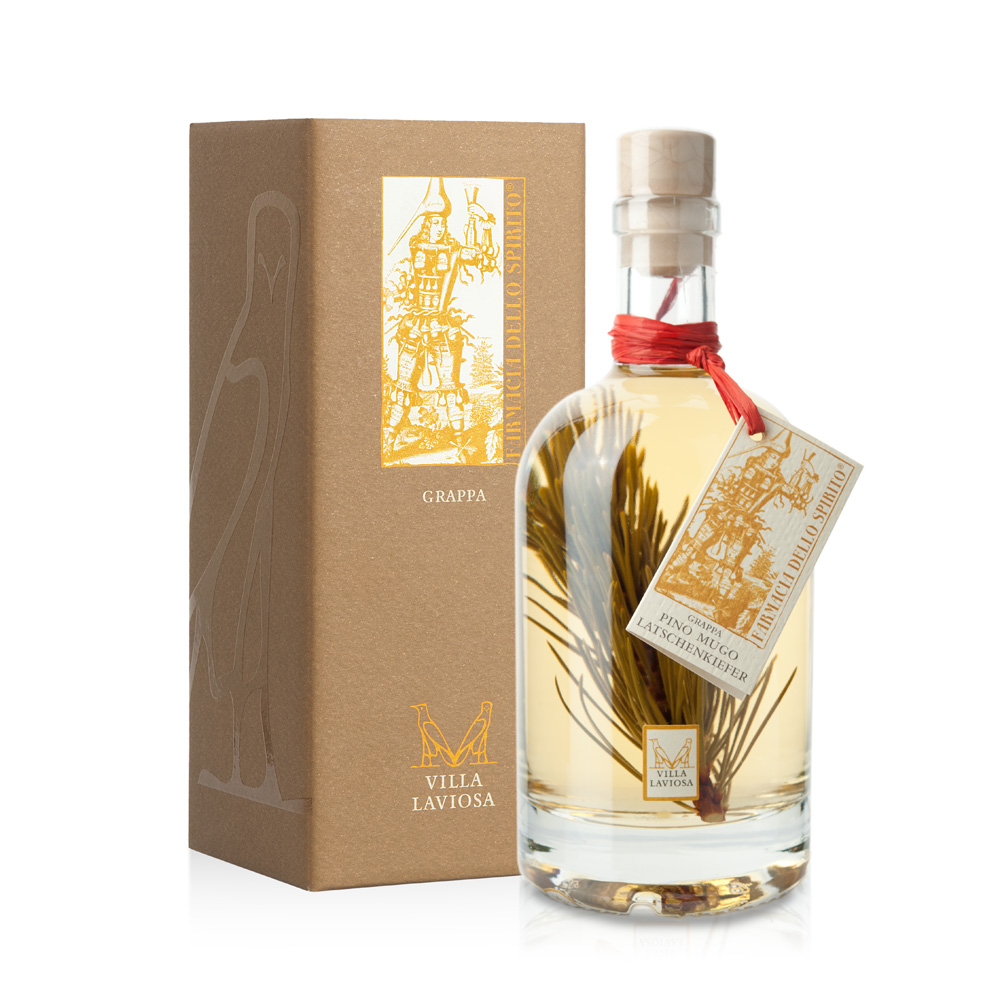 Villa Laviosa Grappa Latschenkiefer / 40% Vol. 0,5ltr. / Geschenkpack