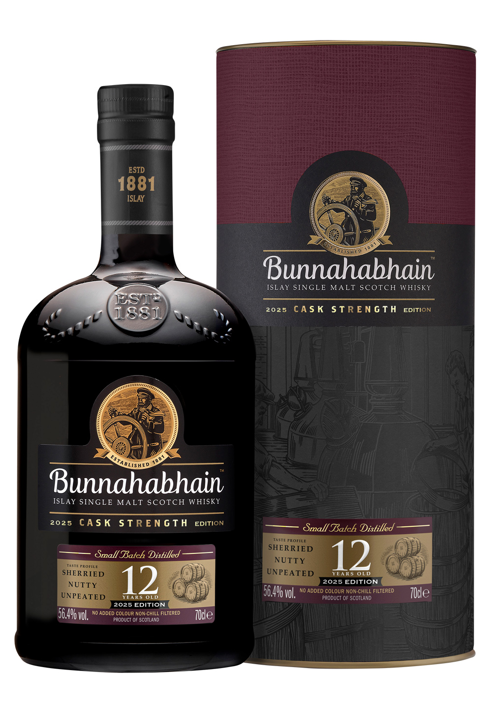 Bunnahabhain 12 Jahre / Cask Strength 2025 / 56,4% 0,7l / Islay Single Malt  