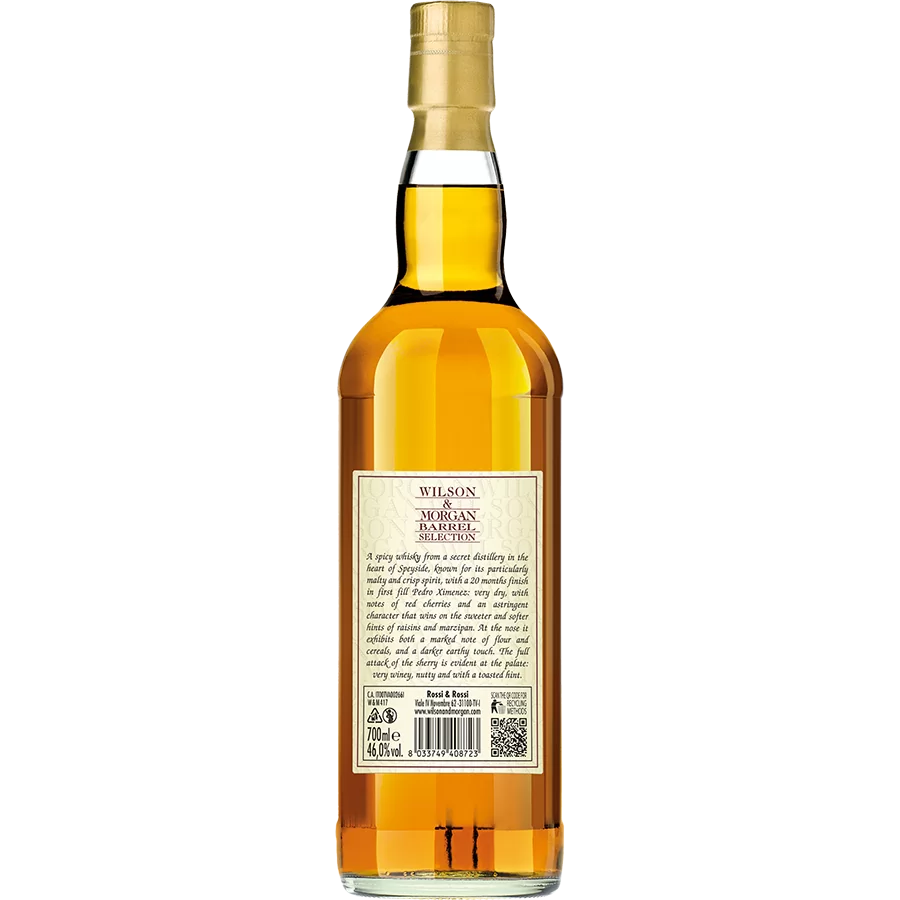 Speybridge 2012-2022 Sherry Finish PX  46% 0,7 ltr. Scotch Whisky Wilson & Morgan