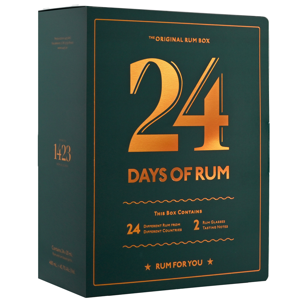24 Days of Rum Adventskalender +2 Tasting Gläser / 24 x 20 ml. / 38-75% / 43,7% Vol.