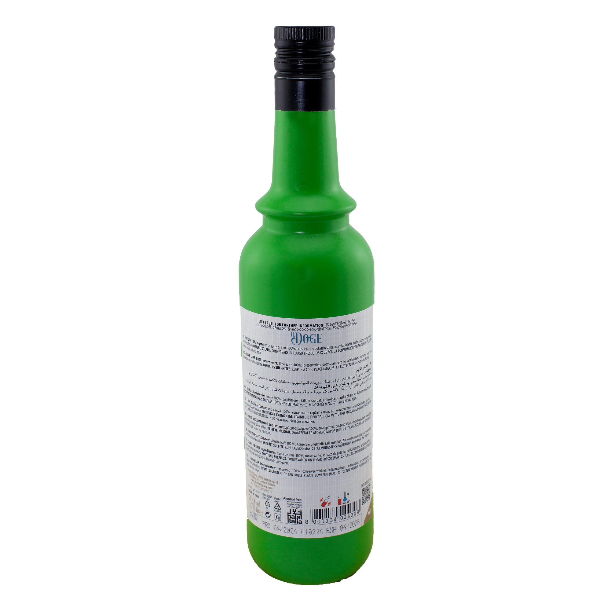 Il Doge 100% Limettensaft / pure Lime / 0,7 ltr. Alkoholfrei / Glutenfrei / Halal 
