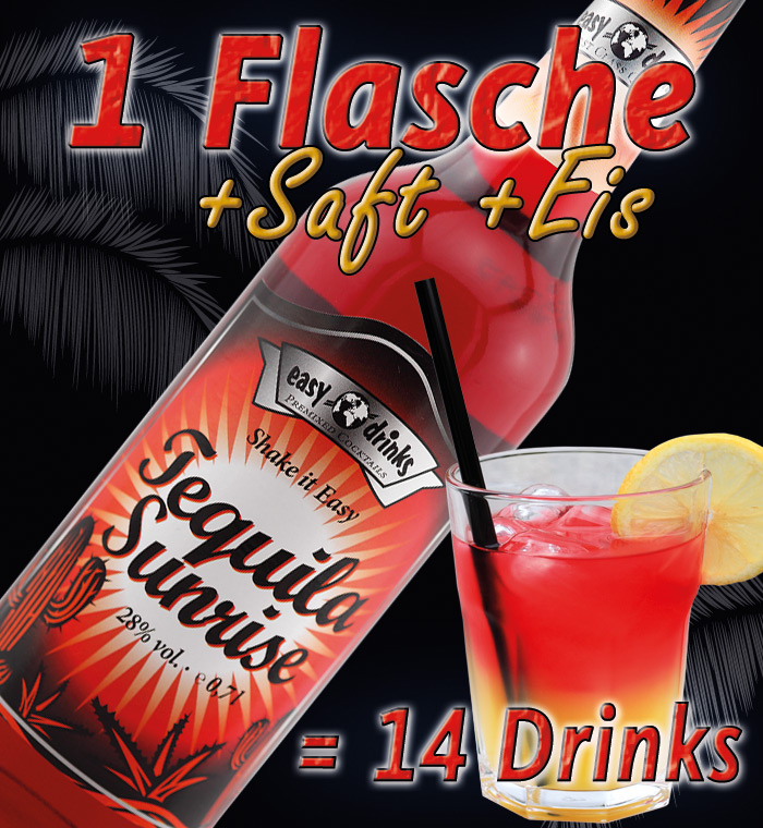 Tequila Sunrise / Fertigcocktail / 28% Vol. 0,7 ltr. / easy drinks