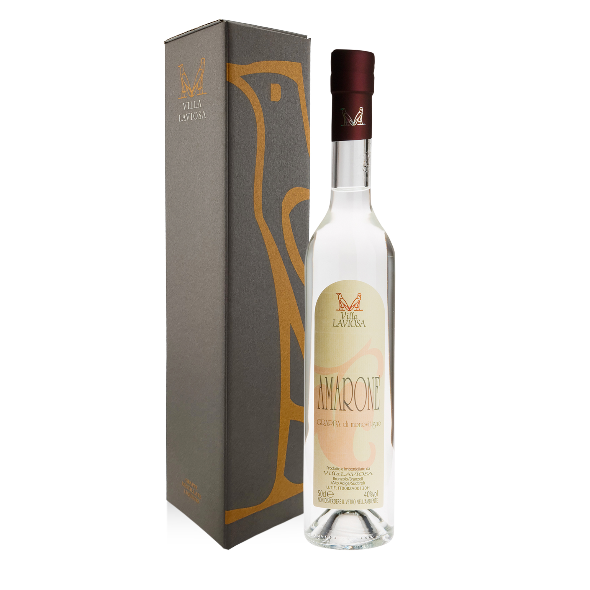 Grappa Amarone / 40% Vol. 0,5 ltr. / Geschenkkarton / Villa Laviosa