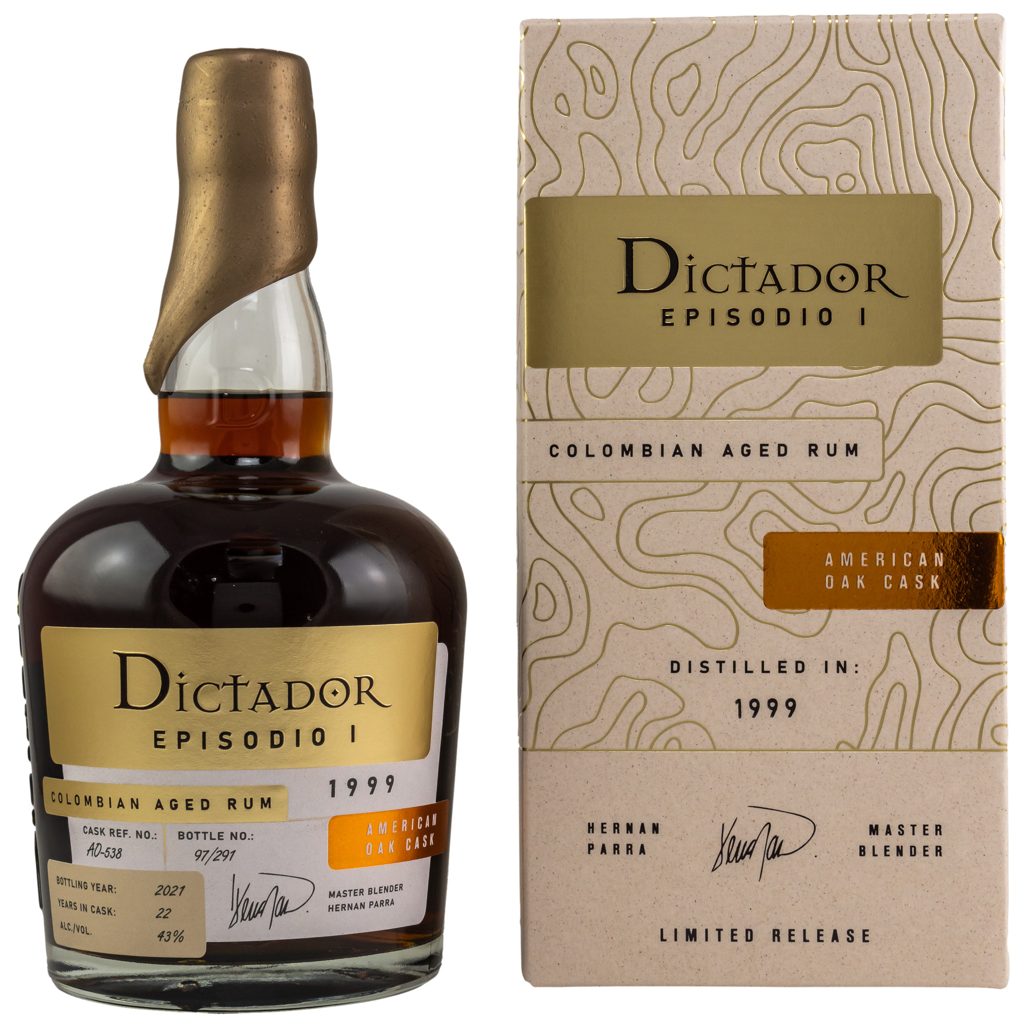 Dictador Episodio I 1999-2021 American Oak Cask Rum / 43% Vol. 0,7 ltr.