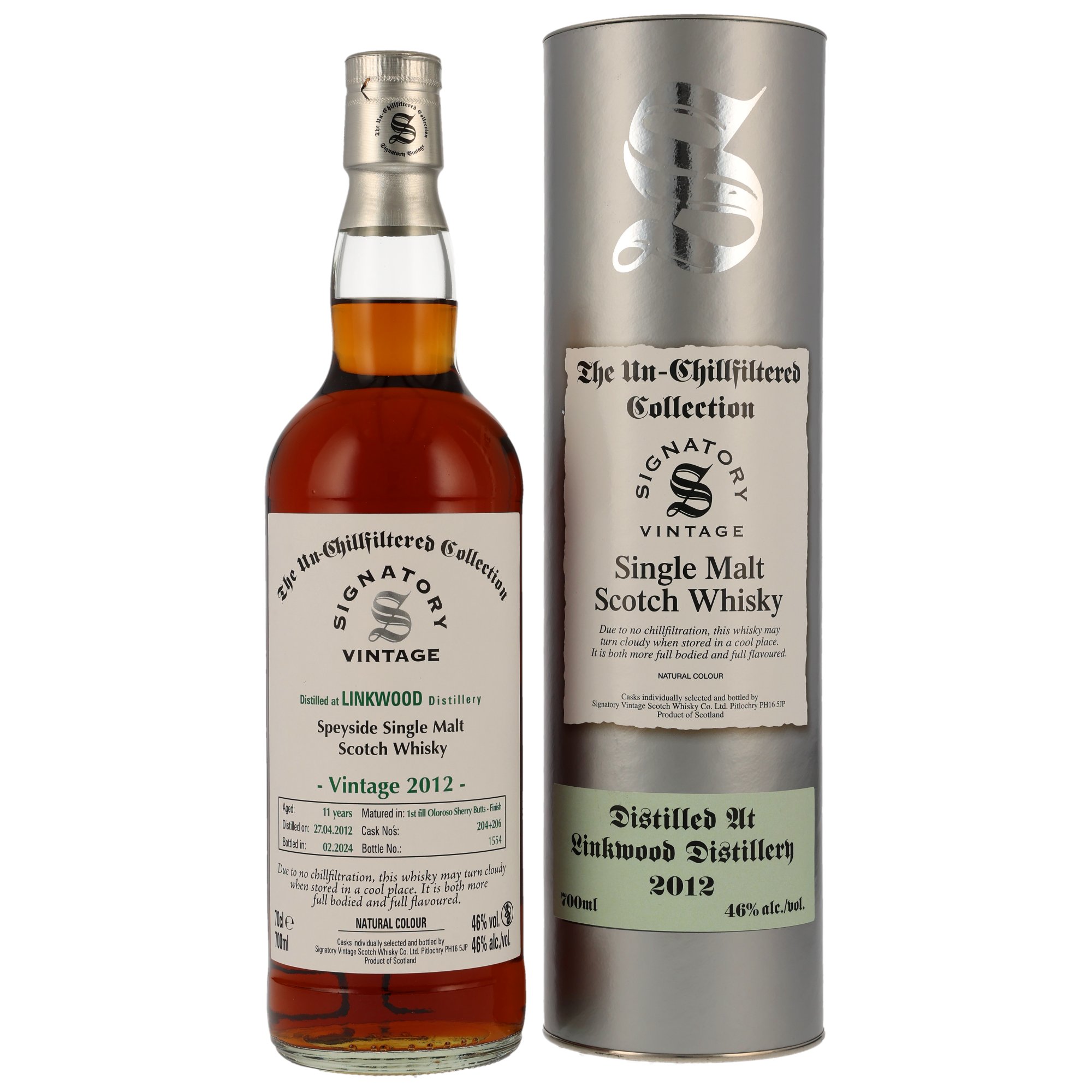 Linkwood 2012-2024 / 11 Jahre / Sig unchill #204+206 / 46% 0,7l  Sherry Finish