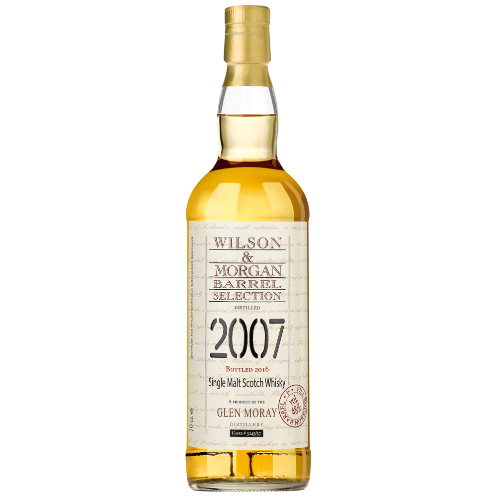 Glen Moray 1.Fill Bourbon Barrel Whisky 9 Jahre (2007-2016) 48% 0,7 ltr. Wilson Morgan