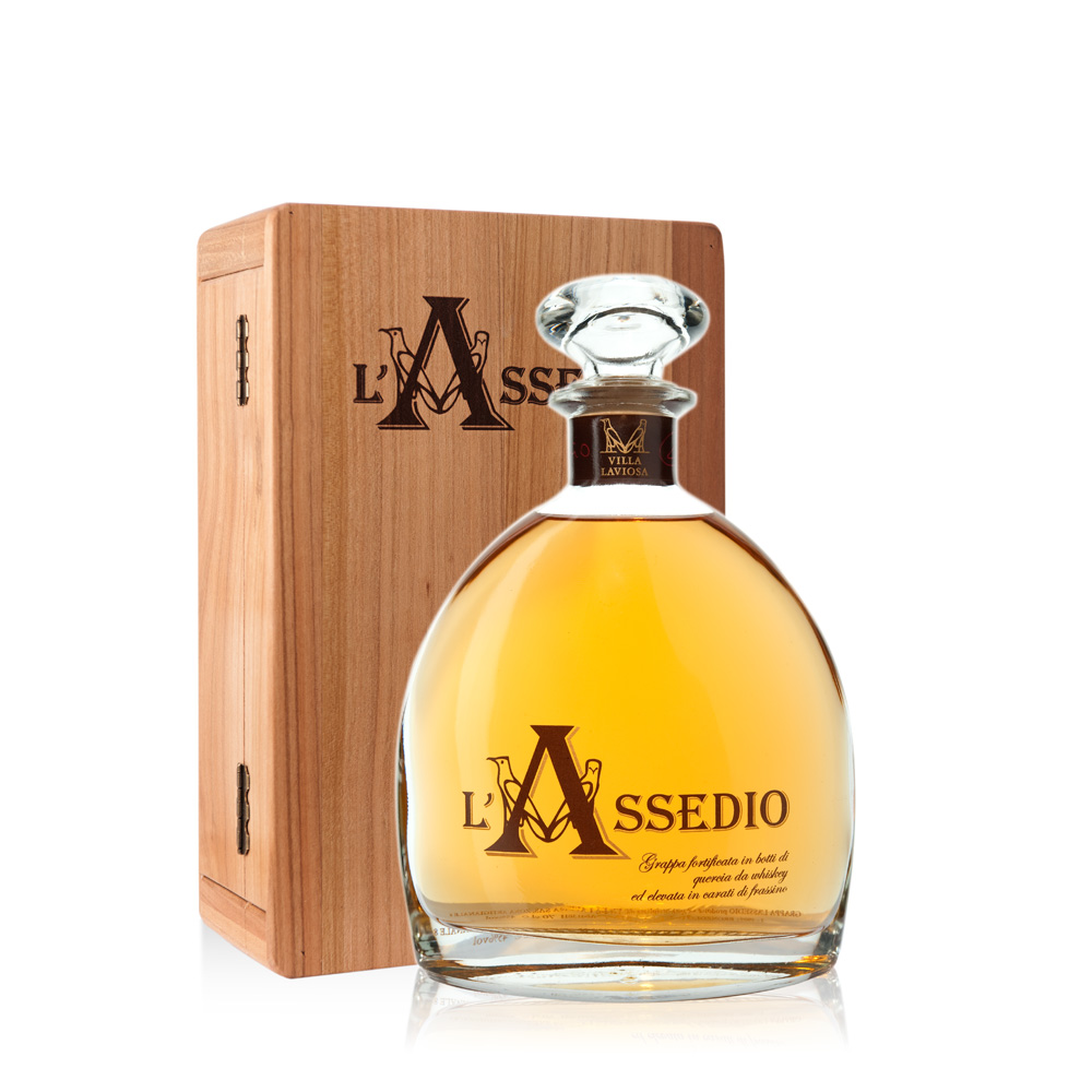 Villa Laviosa / Grappa L´Assedio Barrique limitiert 450 Fl. / 45% Vol. 0,7 ltr.