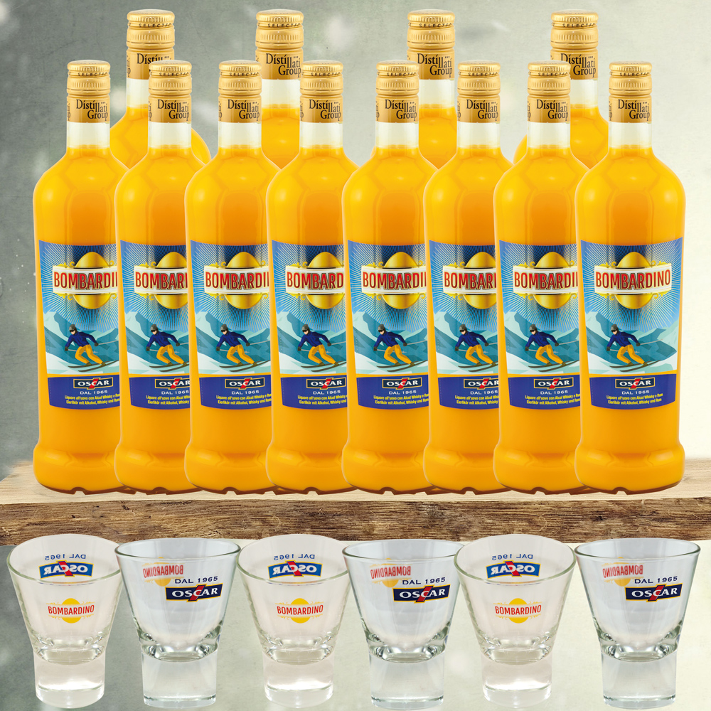 12 x 1,0 ltr. Oscar Bombardino + 6 Gläser Ypsilon im SPAR SET
