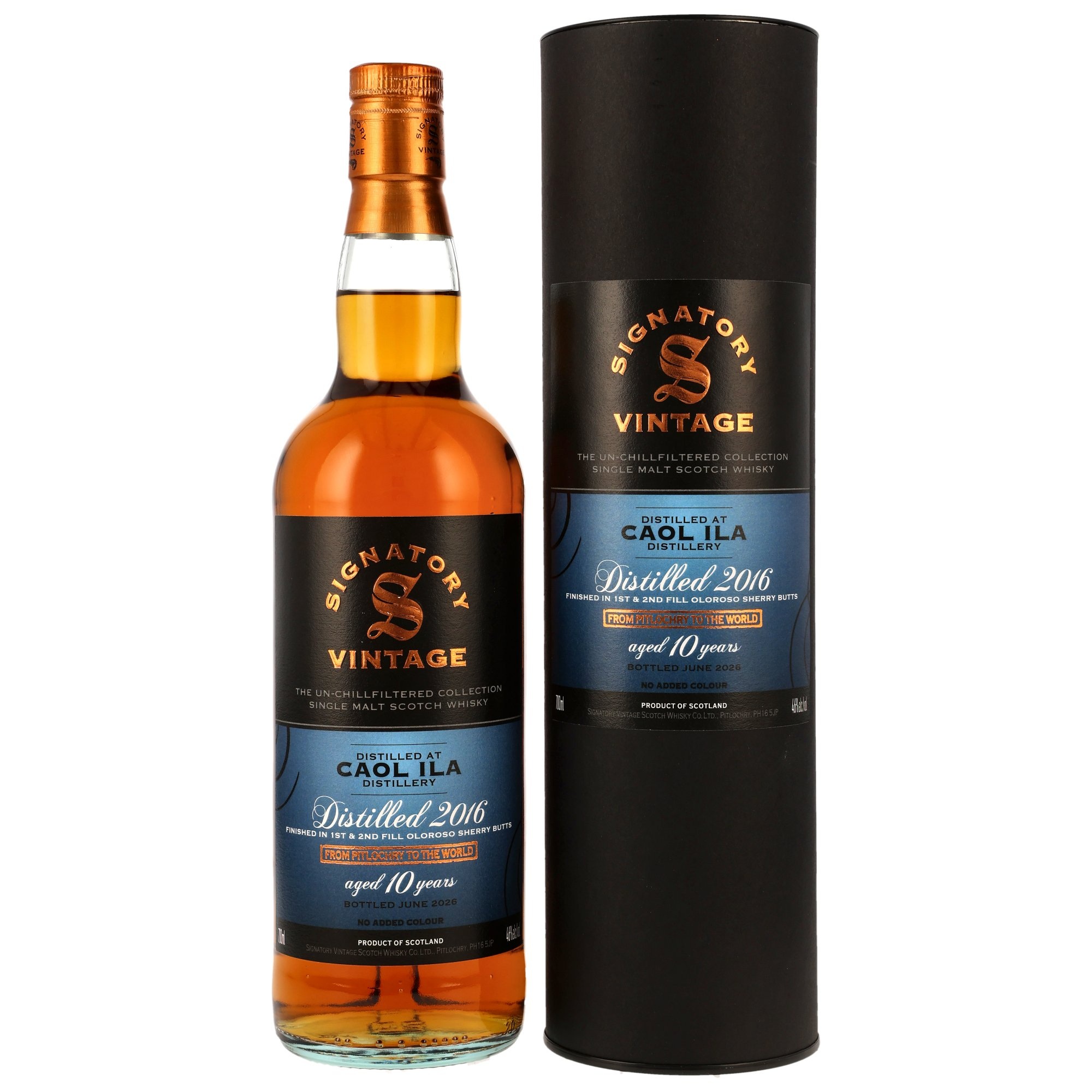 Caol Ila 10 Jahre (2016-2026) / 1st & 2nd Oloroso Fill Sherry Butt / 46% 0,7l Signatory Vintage