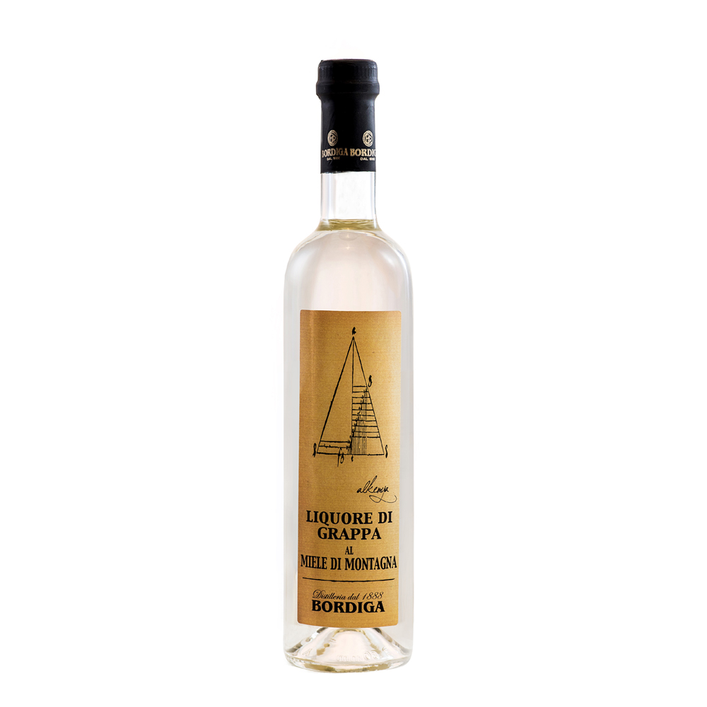 Bordiga Grappa Berghonig / 28% Vol. 0,5 ltr. / Liquore di Grappa al Miele de Montagna
