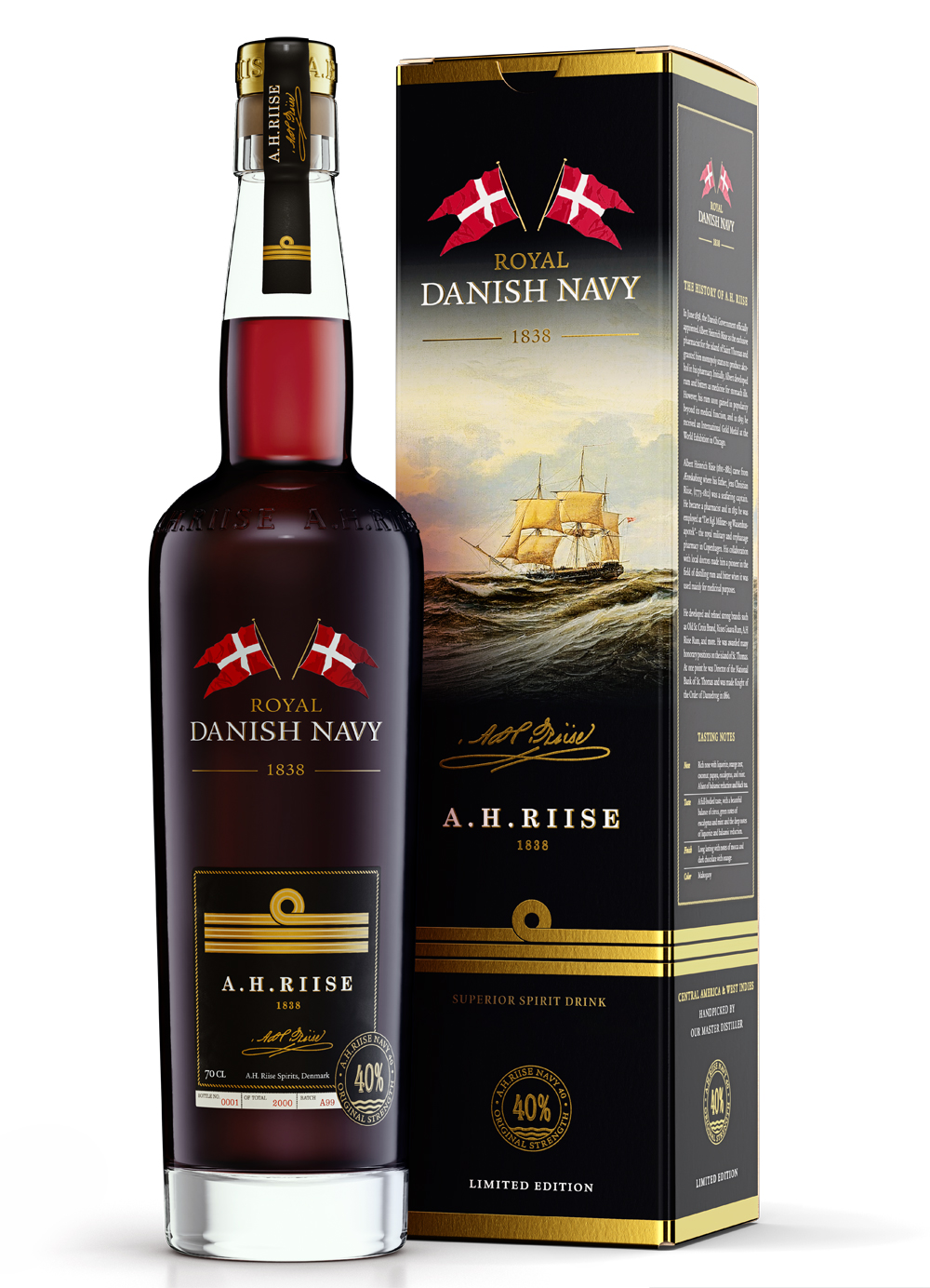 A.H. Riise Danish Navy (Rum-Basis) / 40% Vol. 0,7 ltr.