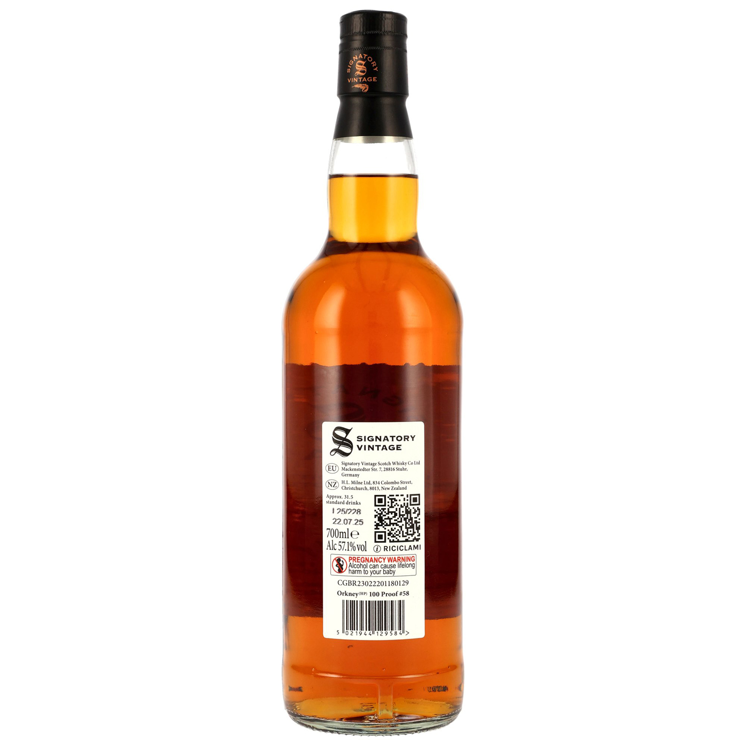 Orkney (HP) 14 Jahre (2011-25) Amontillado 100Proof Edition #58 / 57,1% 0,7l Signatory Vintage
