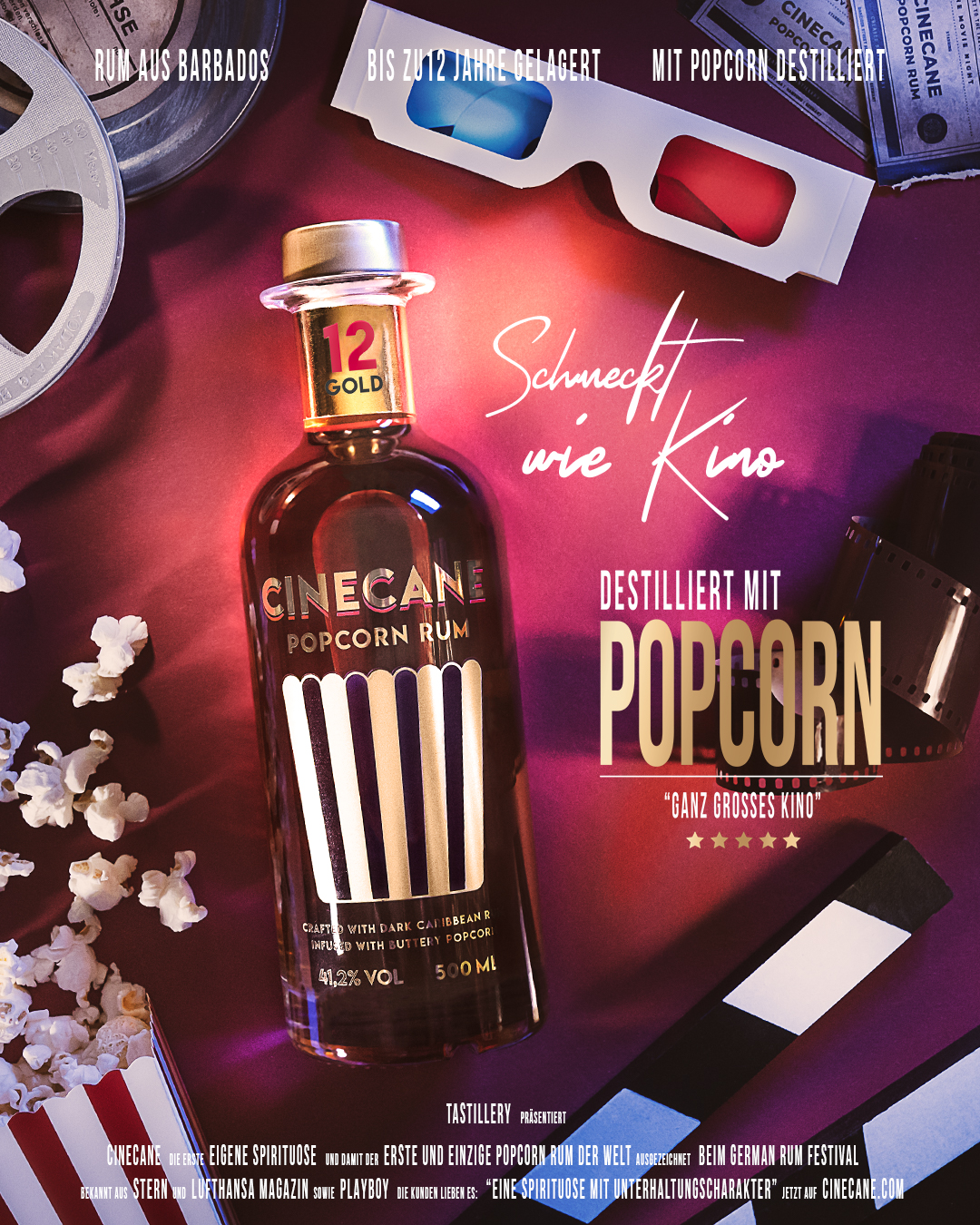 Cinecane Popcorn Rum / 0,5 ltr. 41,2% Vol.