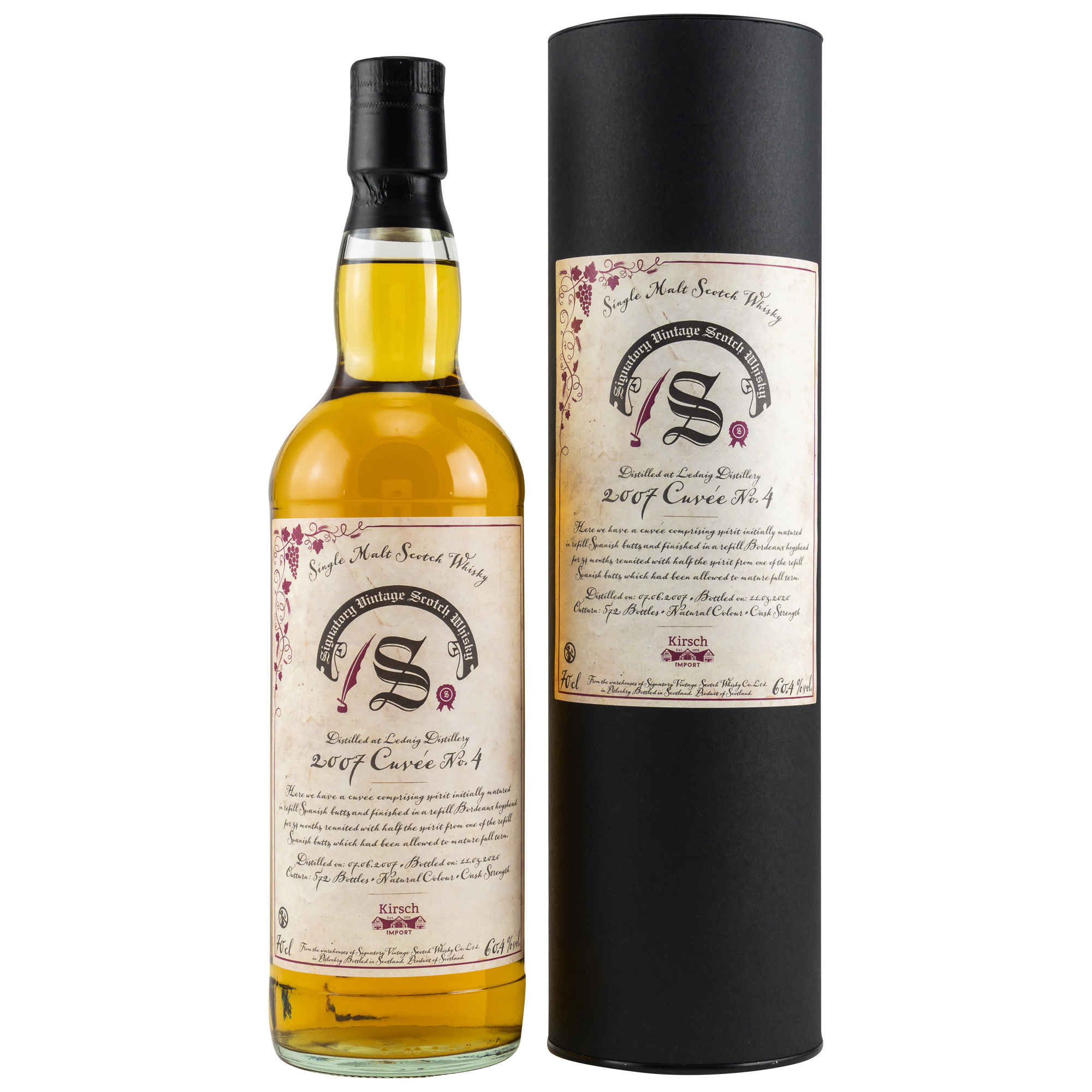 Ledaig 12 Jahre (2007-2020) Cuvee #4, 60,4% 0,7 ltr. Signatory Vintage