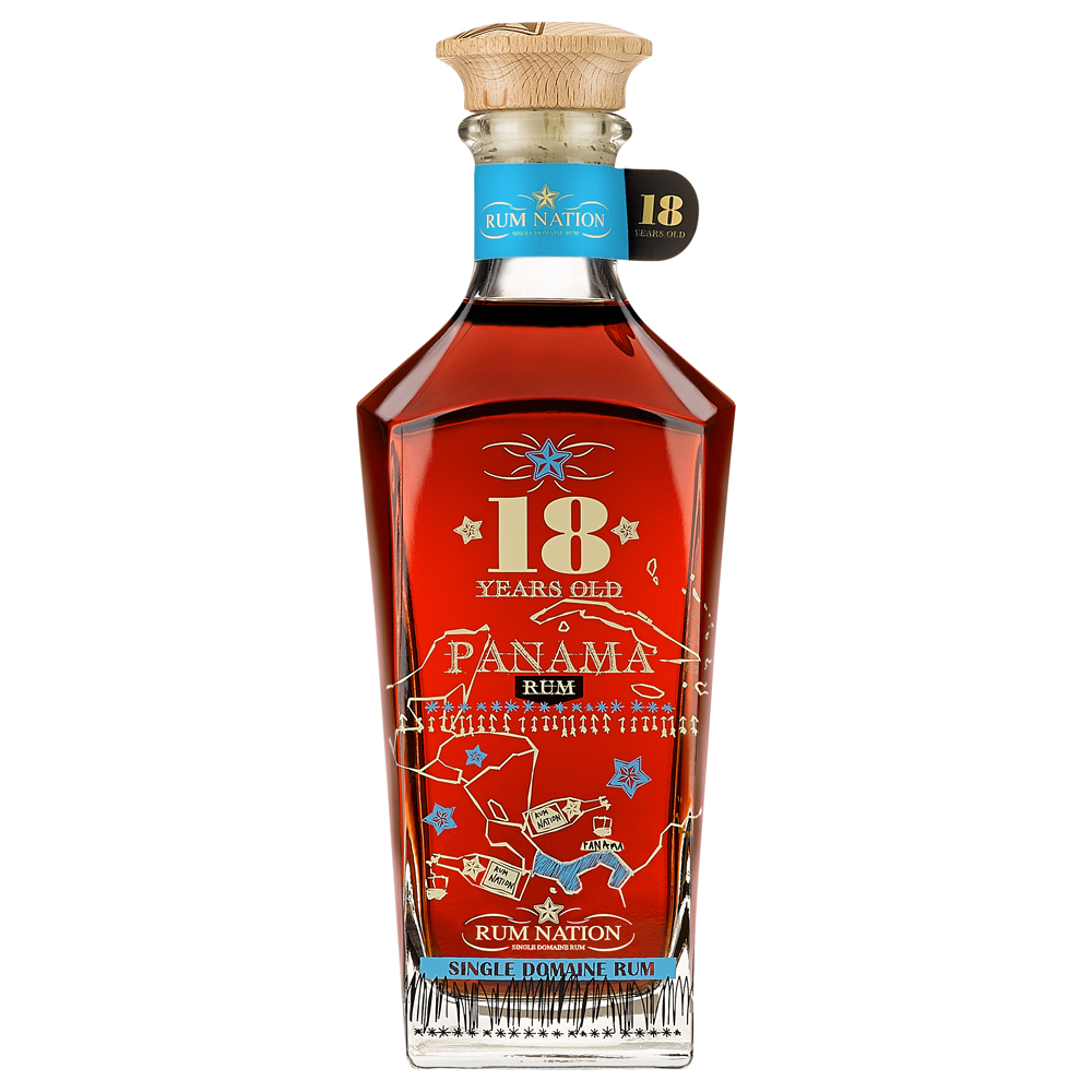 Rum Nation Panama 18 Jahre / 40% Vol. 0,7l / Decanter in Geschenkpackung