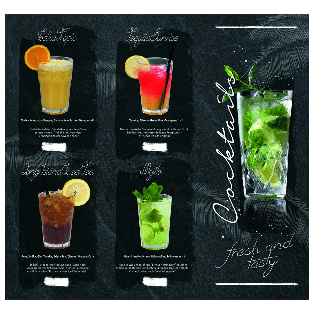 easy drinks Gastro Cocktail Starter Set mit 9 Sorten - Shaker Gelb oder Schwarz