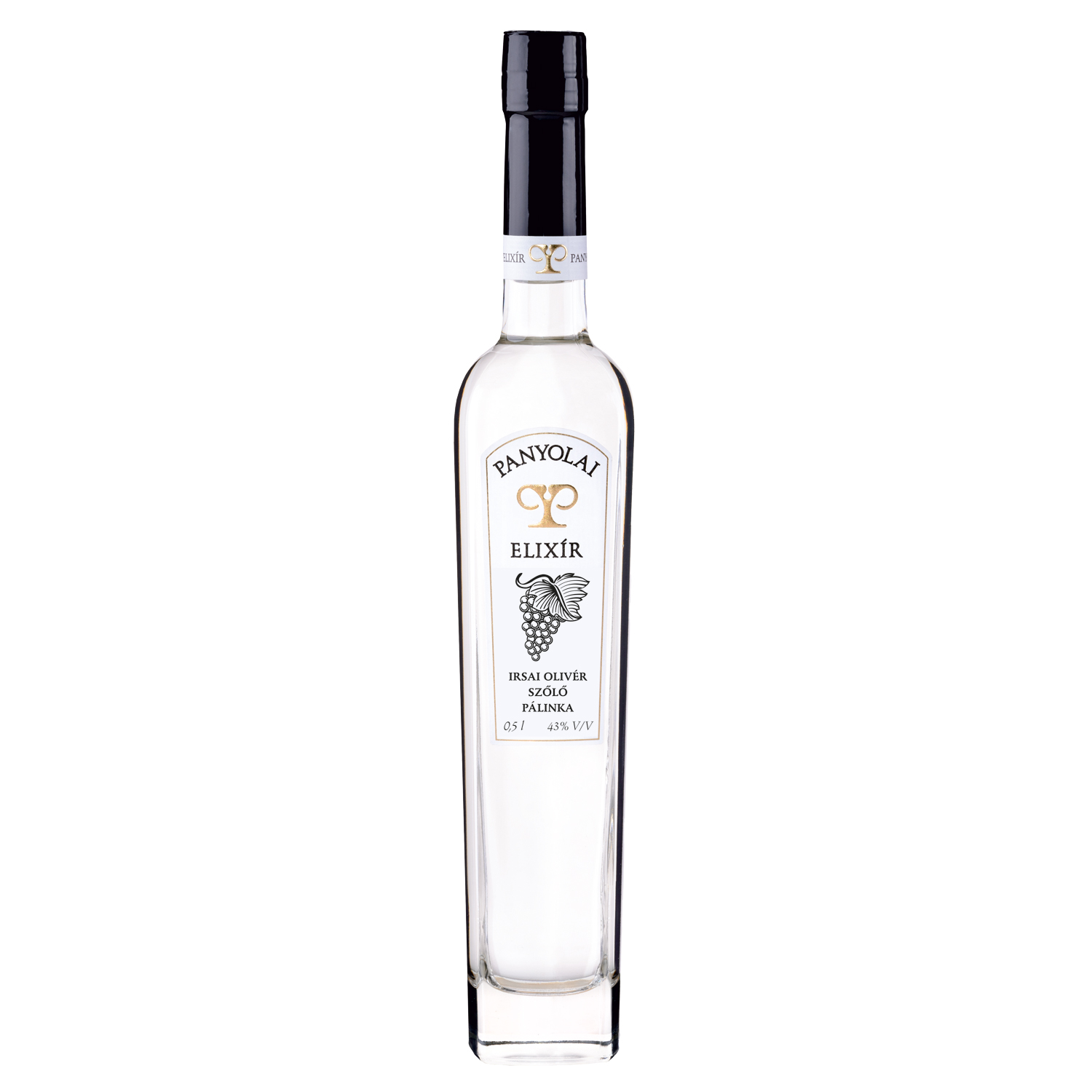 Panyolai Elixír Irsai Oliver Trauben-Brand, 43% Vol. 0,5 ltr. / Irsai Olivér Szőlő Pálinka