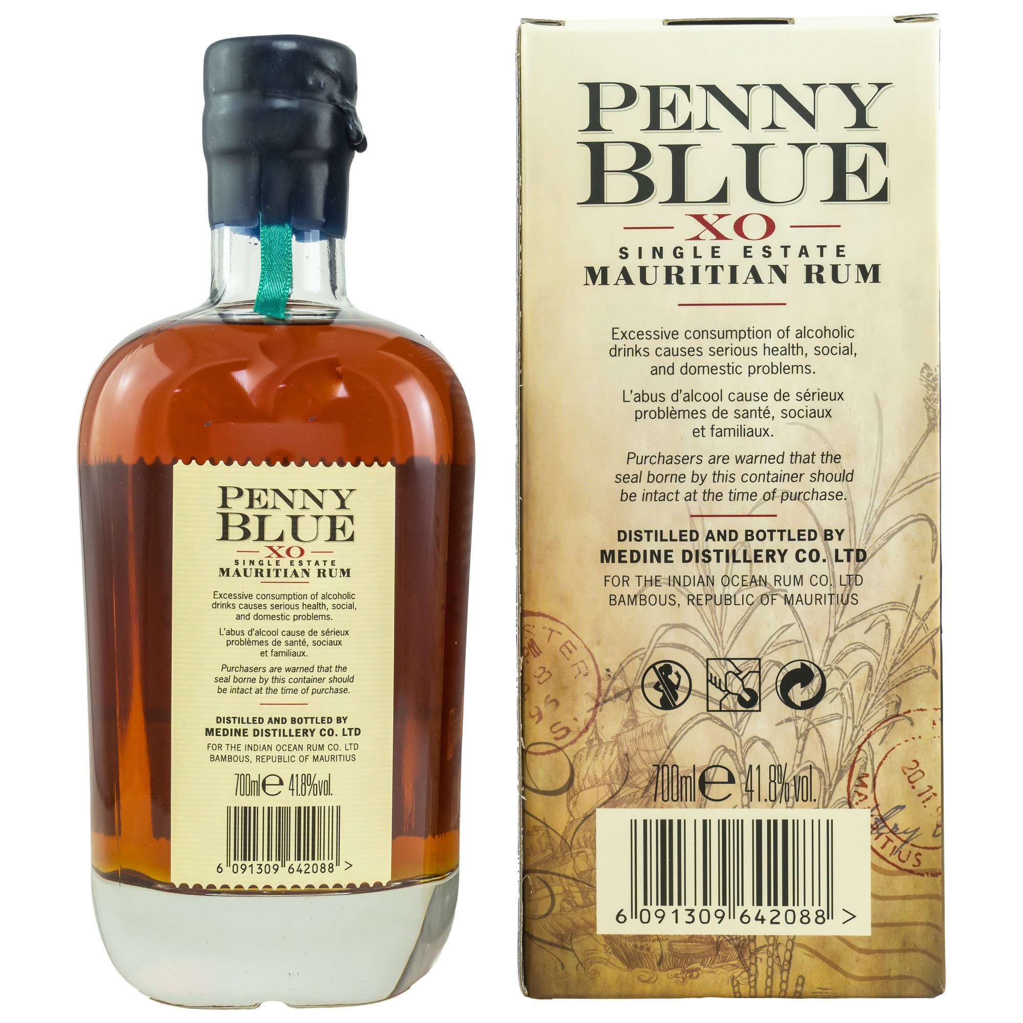 Penny Blue XO Rum Batch Nr. 007 / 41,8% Vol. 0,7l / Medine Distillery Mauritius 