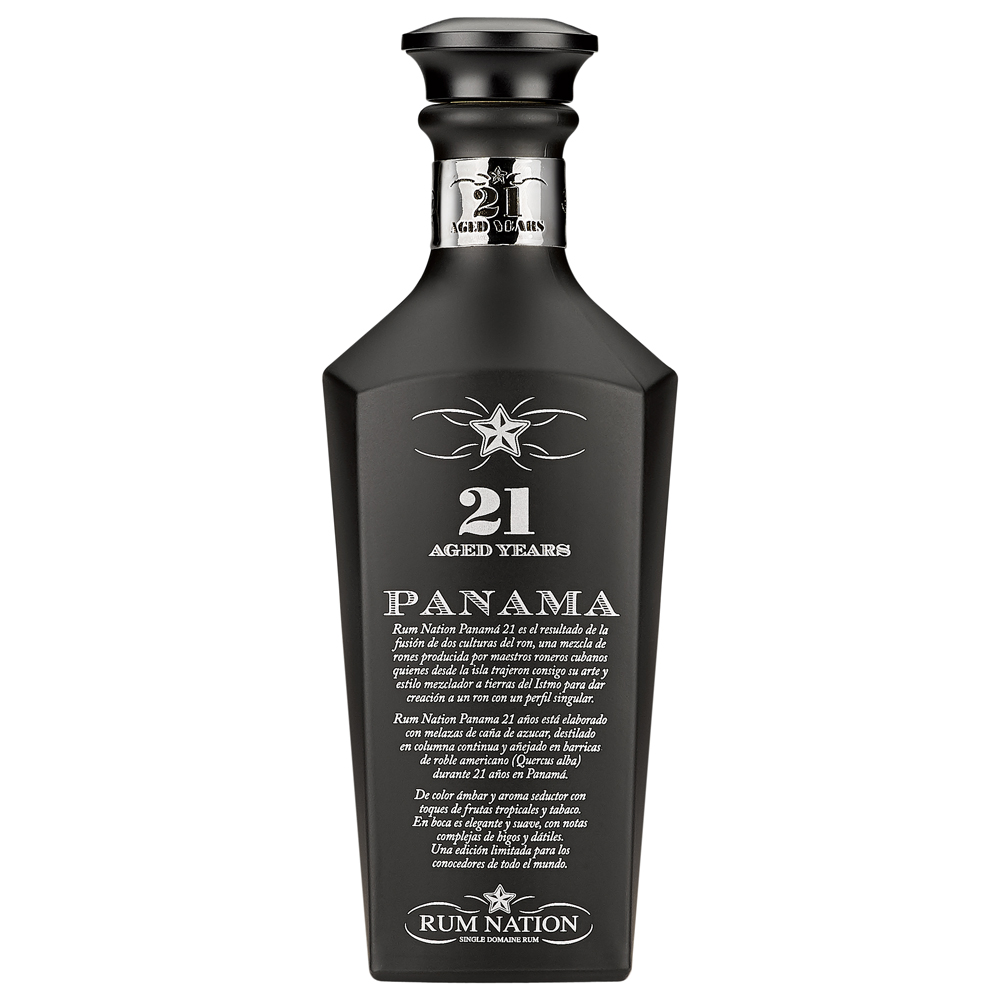 Rum Nation Panama 21 Jahre / 43% Vol. 0,7l / Black Decanter Geschenkbox