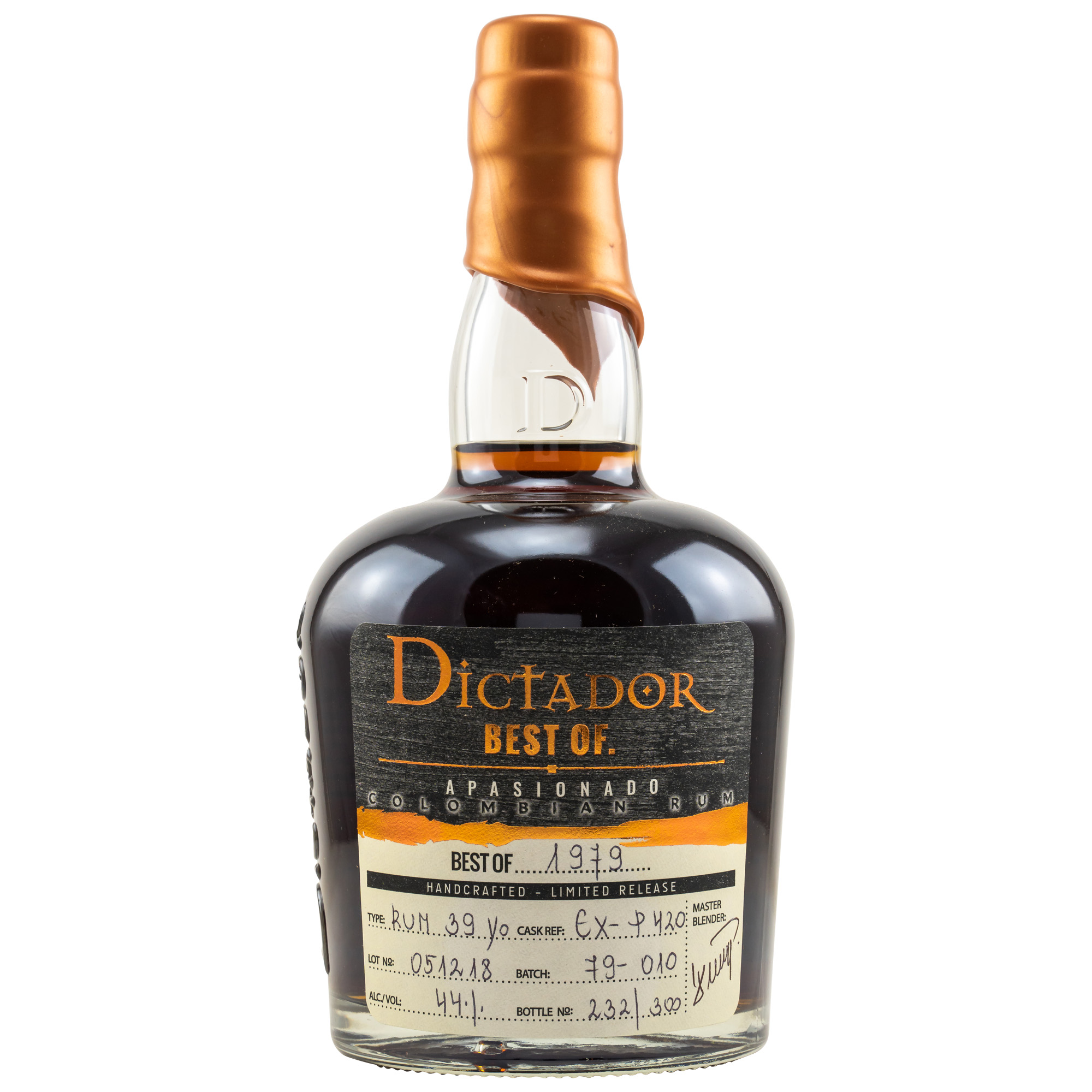 Dictador Apasionado Best of 1979 / 39 Jahre Single Cask Rum / 44% Vol. 0,7 ltr.