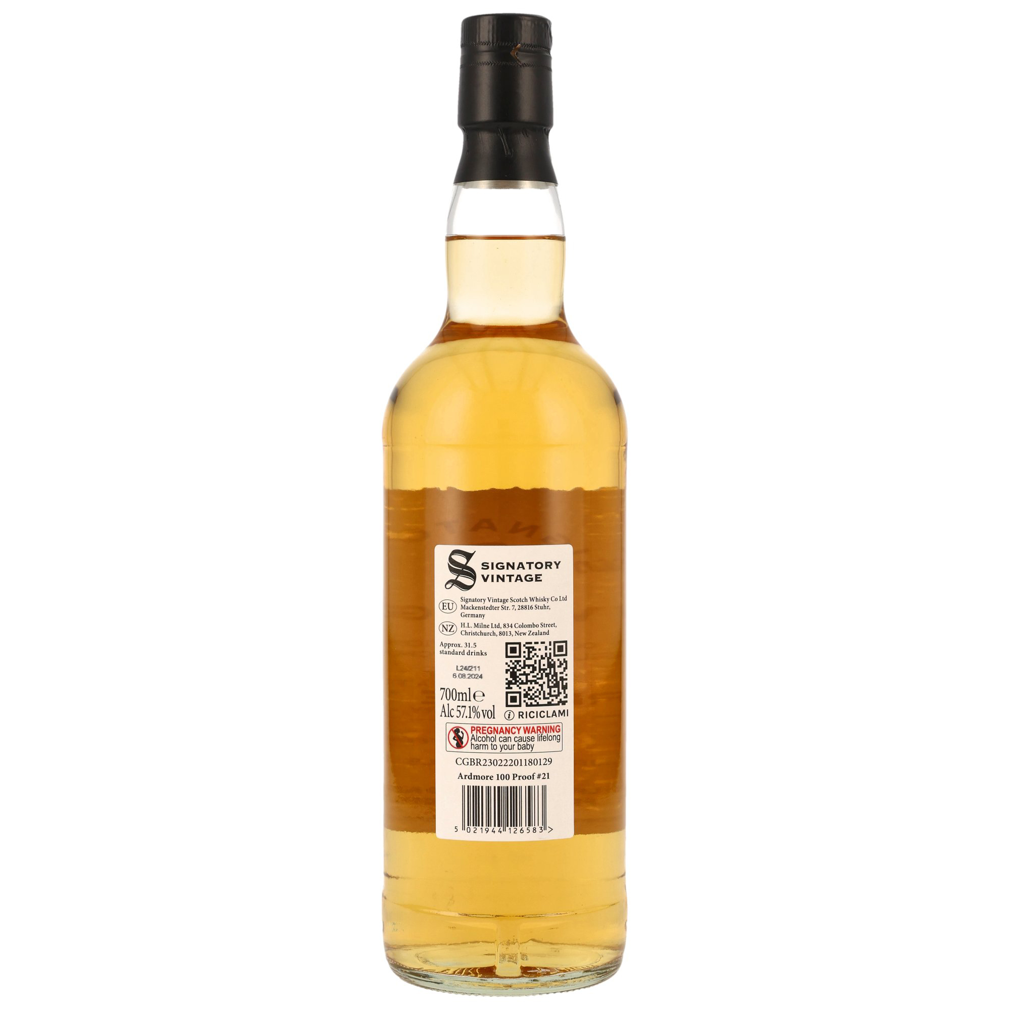 Ardmore 12 Jahre (2012-2024) Whisky / 57,1% 0,7 ltr. / 100 Proof Edition #21 Signatory