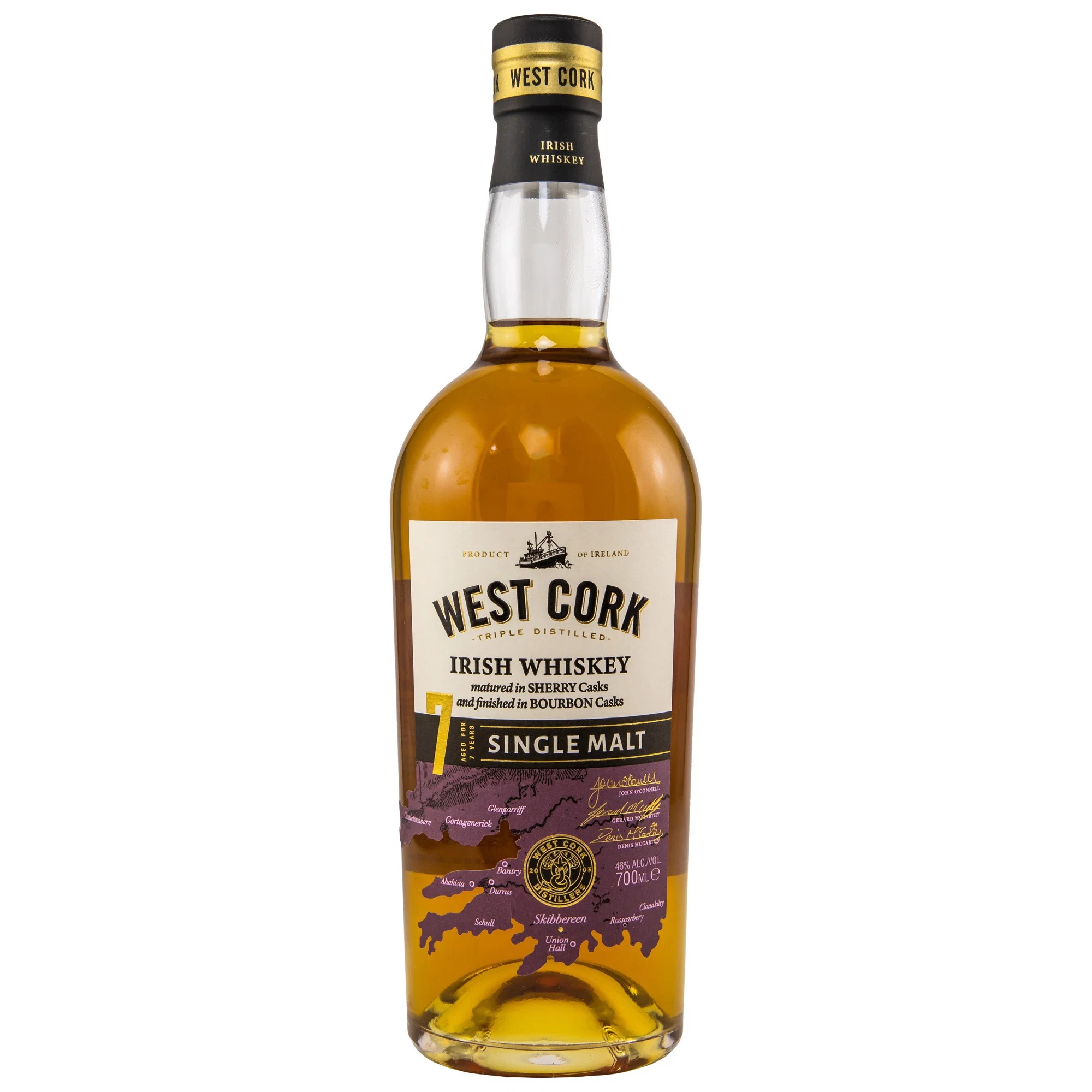 West Cork 7 Jahre Bourbon Cask Finish / Irish Single Malt Whiskey / 46% Vol. 0,7 ltr. 
