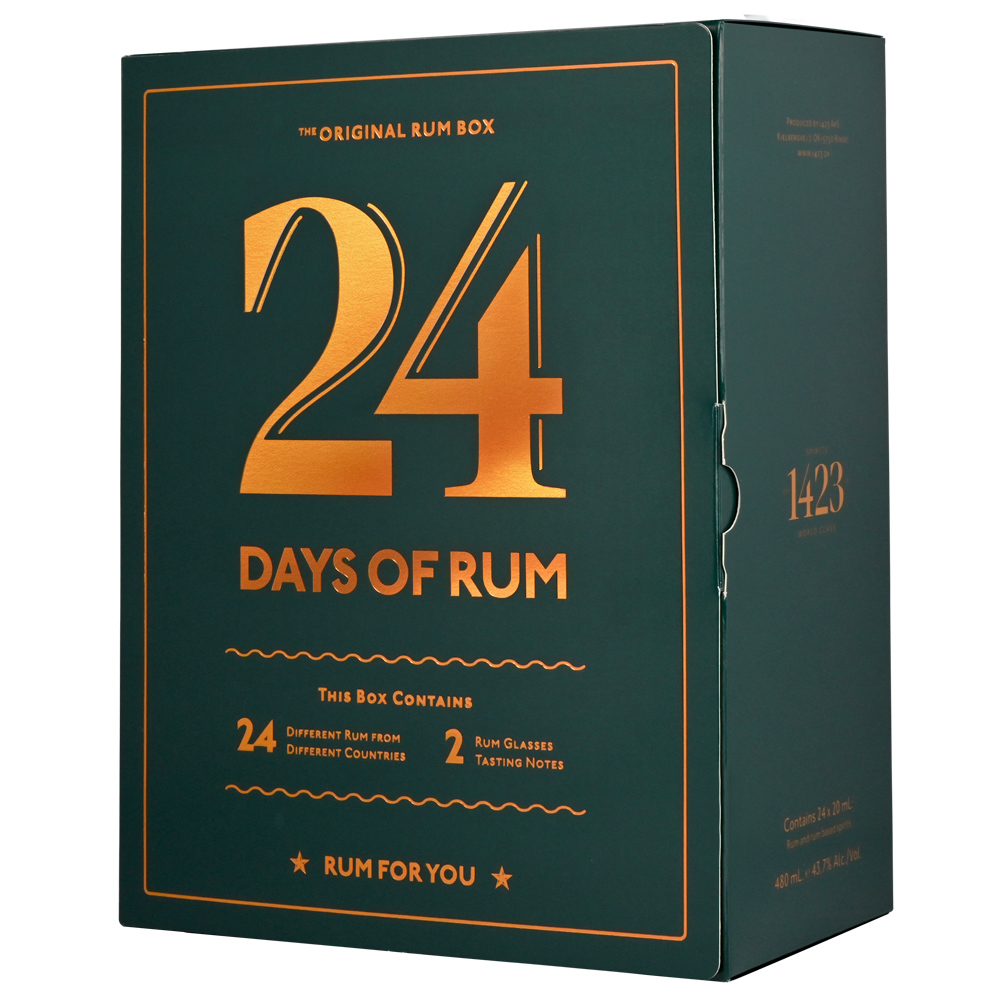 24 Days of Rum Adventskalender +2 Tasting Gläser / 24 x 20 ml. / 38-75% / 43,7% Vol.