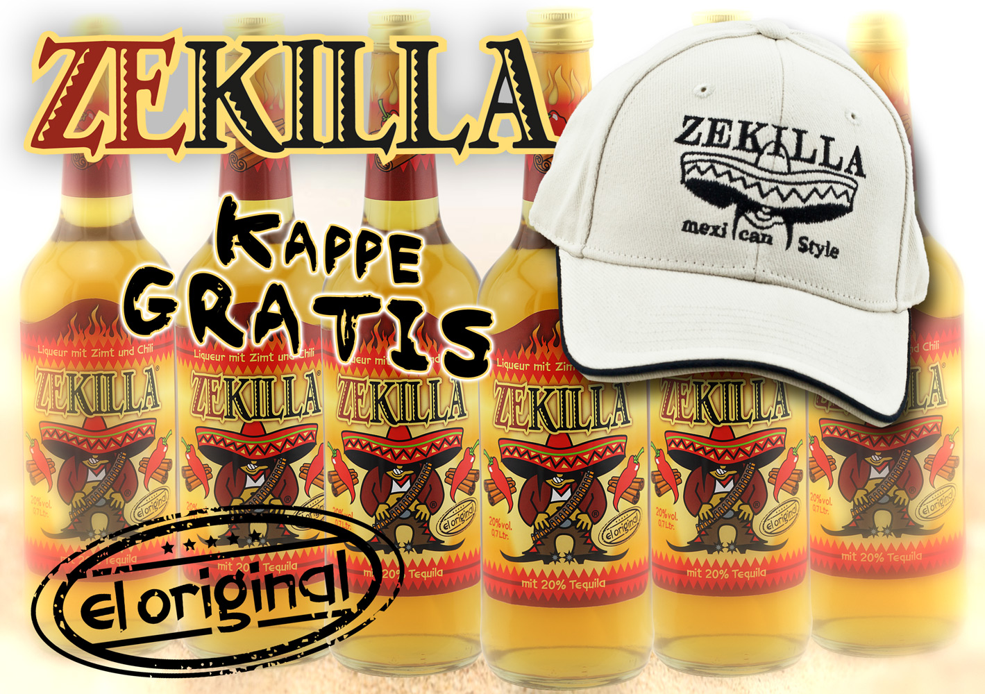 6 x ZEKILLA 0,7 + gratis original Basecap Pilot Set 