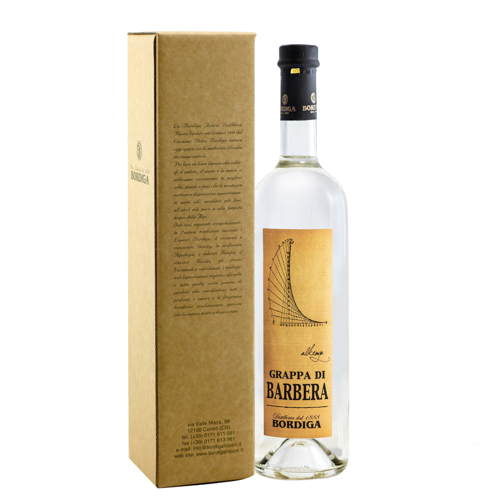 BORDIGA Grappa di Barbera, 38% Vol. 0,7 ltr. in Geschenkhülle