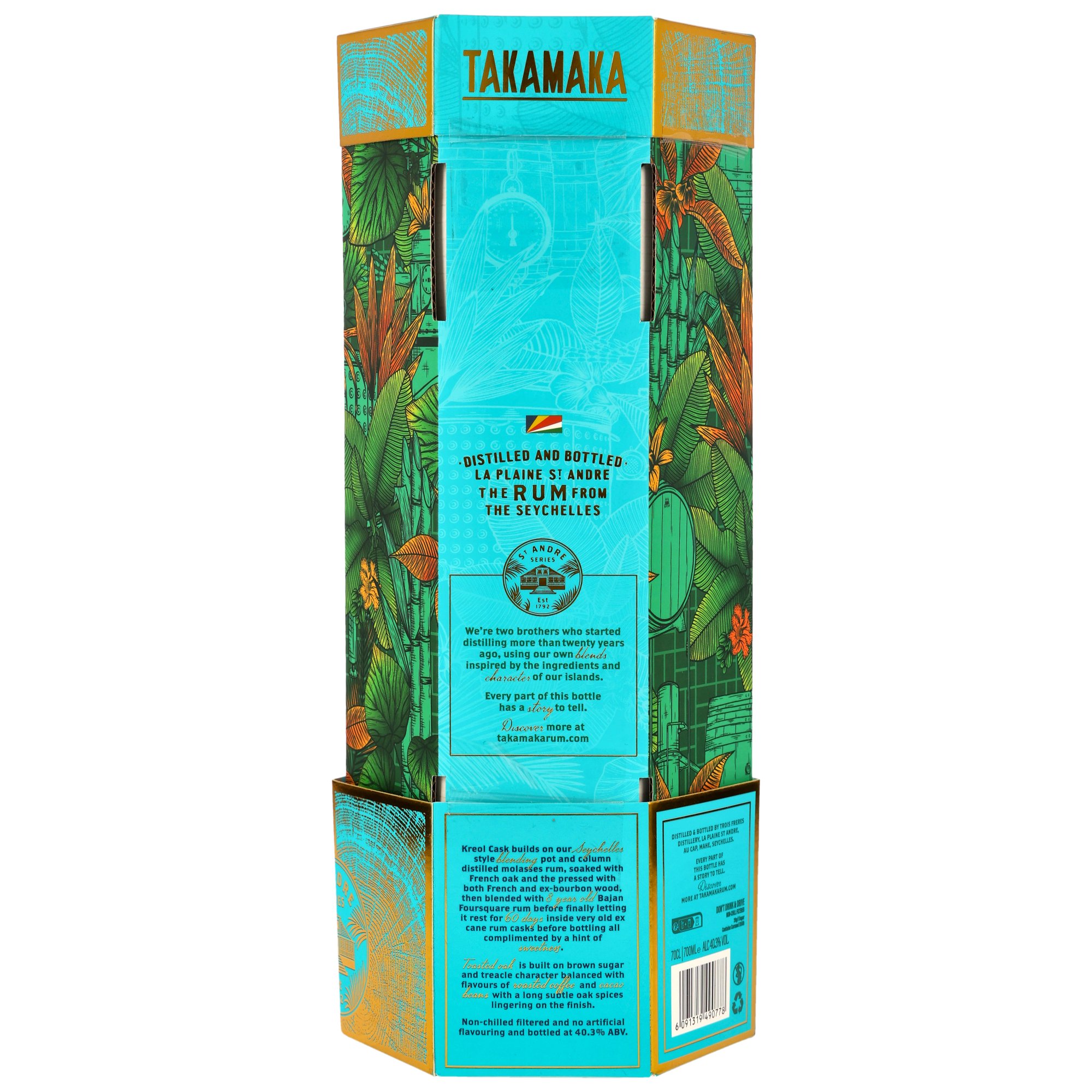TAKAMAKA Kreol Cask Rum / 40,3% Vol. 0,7 ltr. / Rum von den Seychellen