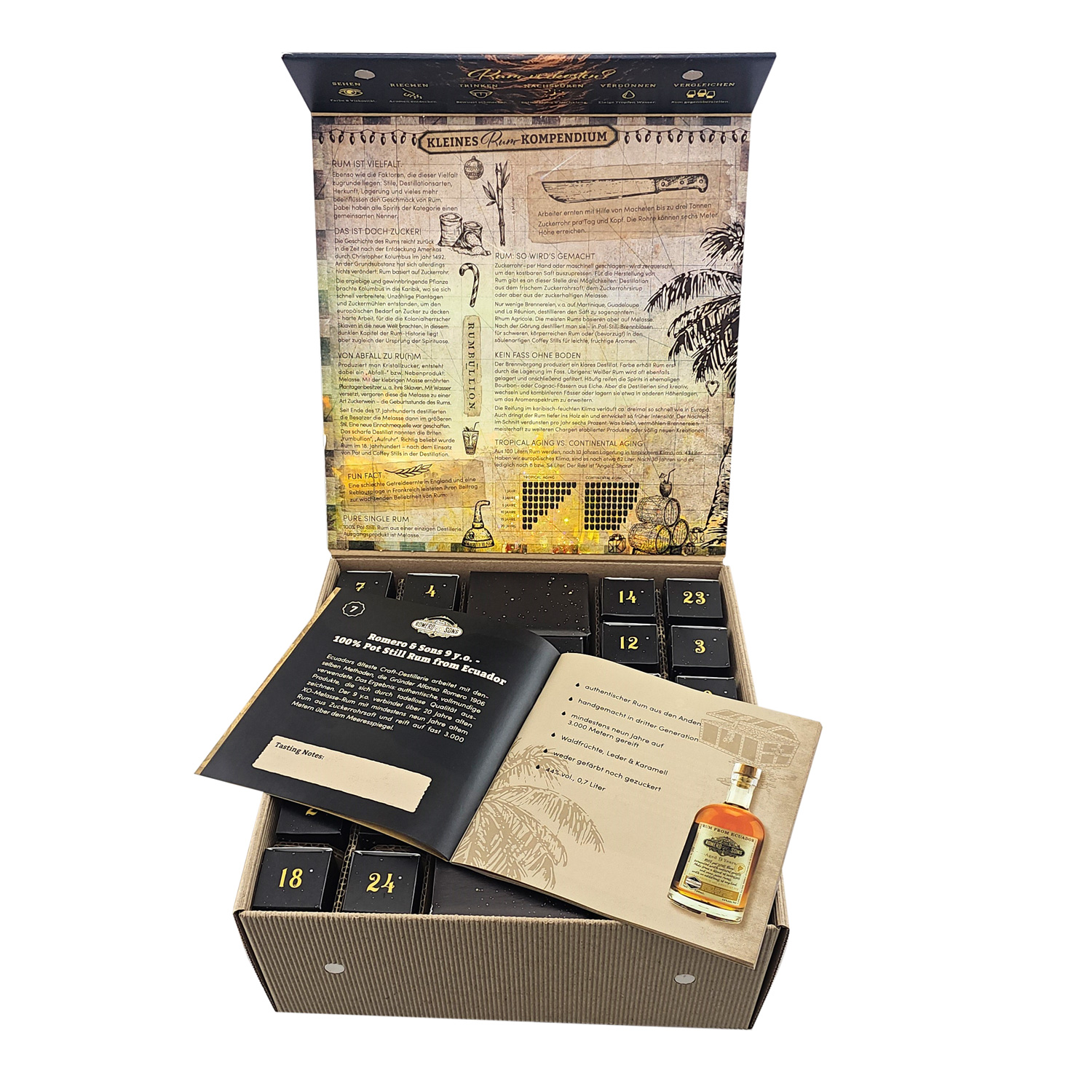 Rum Adventskalender 2024 / 43,5% Vol. / 24 x 20 ml. / incl. Tasting Glas 