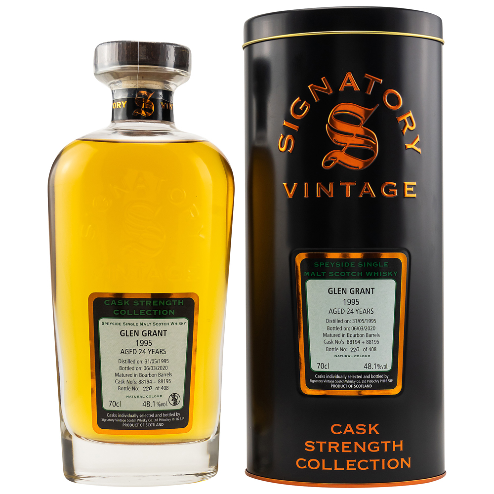Glen Grant 24 Jahre (1995-2020) Cask #88194+88195, 48,1% 0,7 ltr. Signatory Vintage