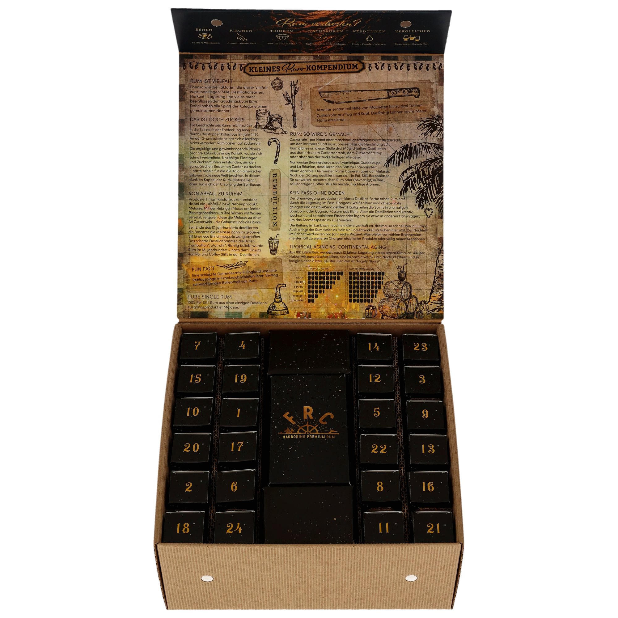 Rum Adventskalender 2024 / 43,5% Vol. / 24 x 20 ml. / incl. Tasting Glas 