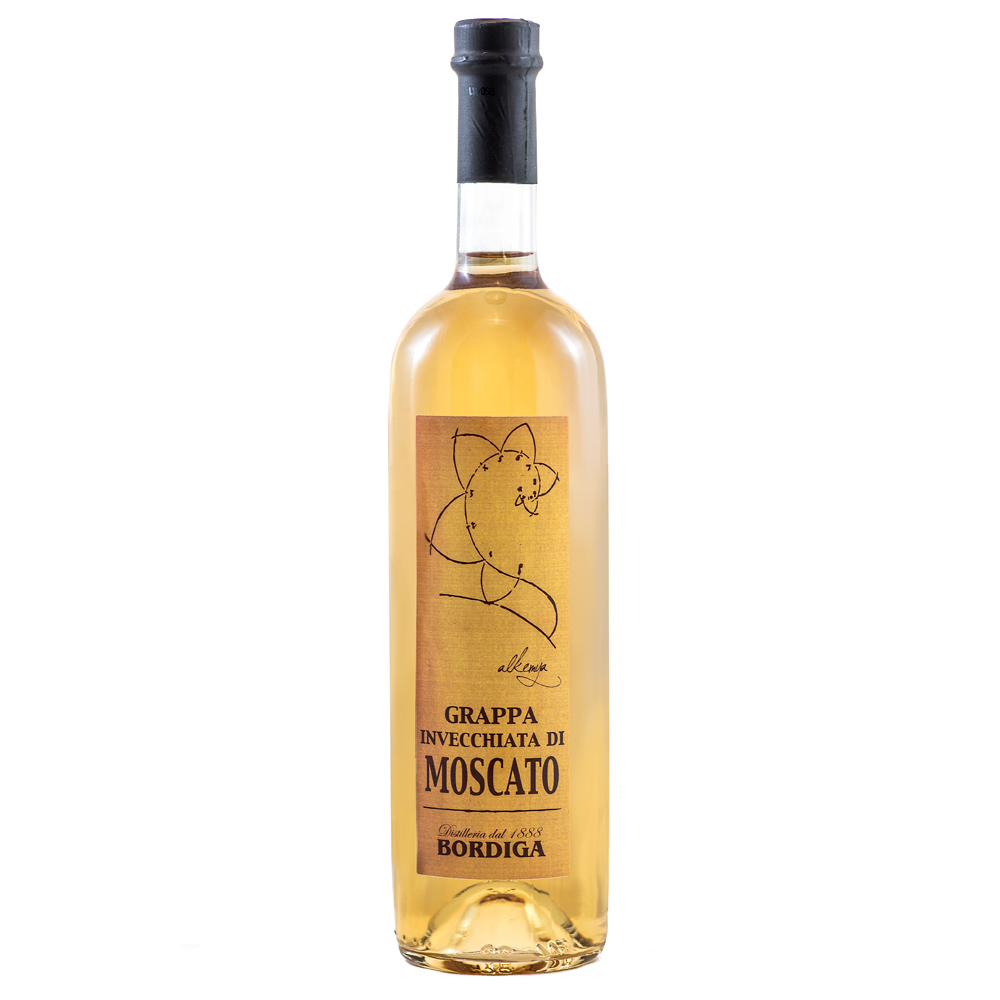 BORDIGA Grappa Invecchiata di Moscato / 40% Vol. 0,7l / Fassreife / Geschenkhülle