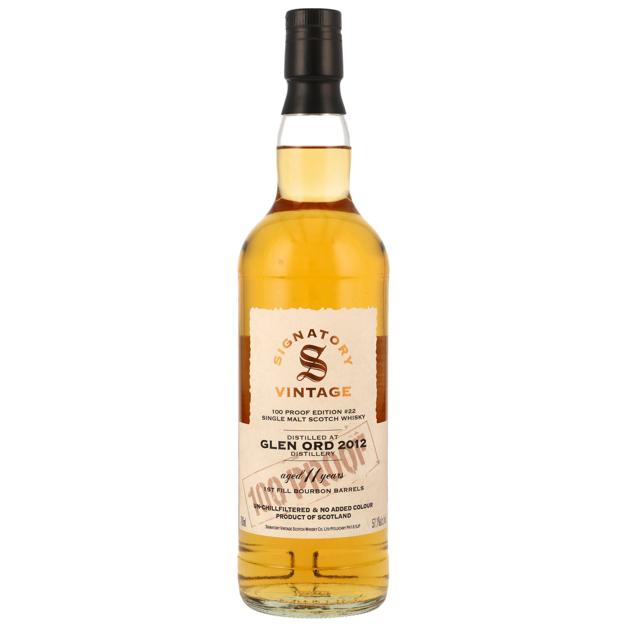 Glen Ord 11 Jahre Single Malt Whisky / 57,1% 0,7 ltr. / 100 Proof Edition #22 Signatory 