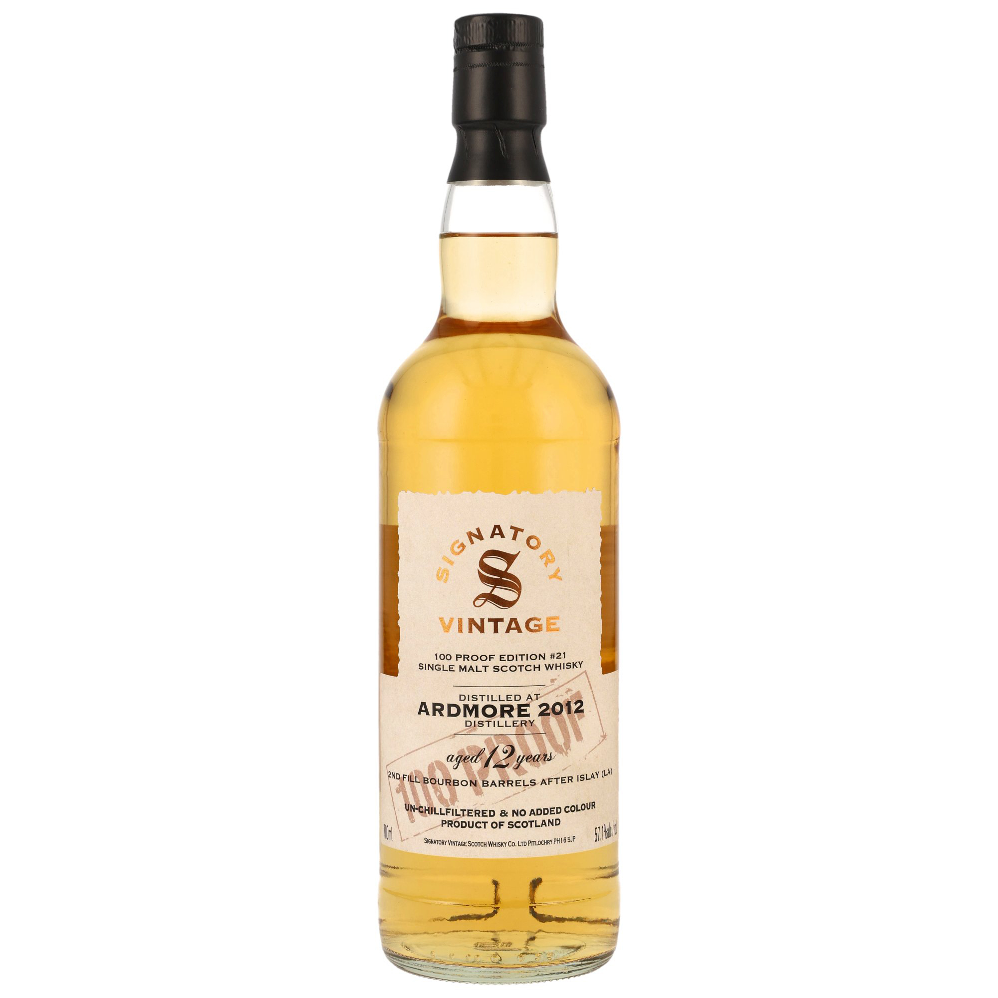Ardmore 12 Jahre (2012-2024) Whisky / 57,1% 0,7 ltr. / 100 Proof Edition #21 Signatory