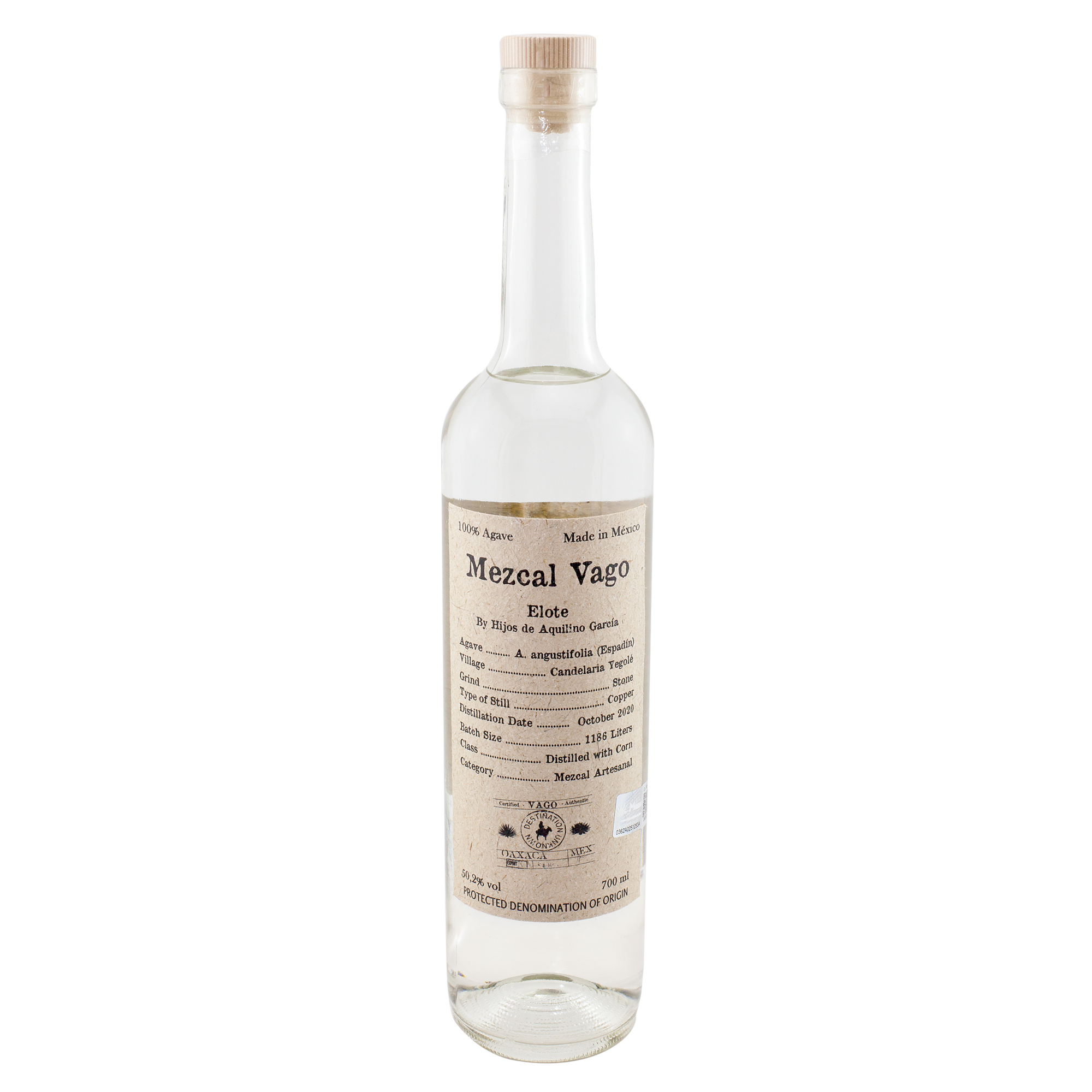 Mezcal Vago Elote 50,2% 0,7 ltr. by Hijos de Aquilino Garcia 100% Agave