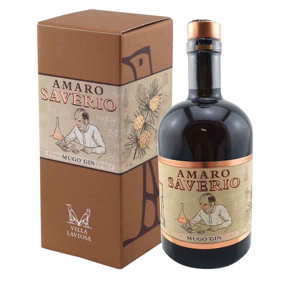 Saverio bitterer Kräuterlikör / 38% Vol. 0,5 ltr. / Geschenkhülle / Villa Laviosa Südtirol