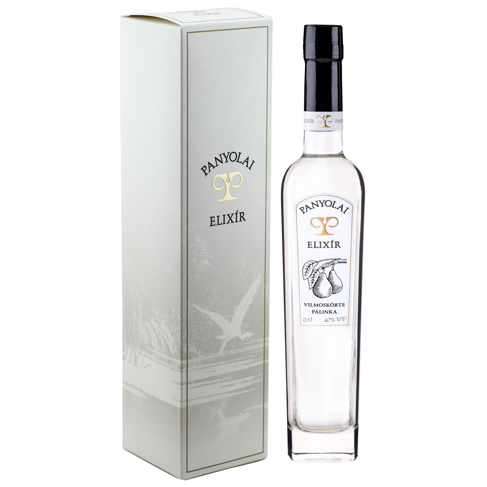 Panyolai Elixír Williamsbirne-Brand / Vilmoskörte, 40% Vol. 0,5 ltr. in Geschenkhülle