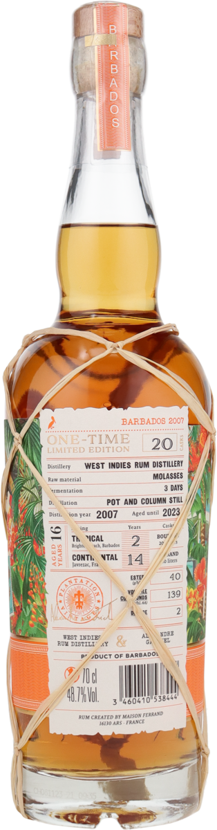 Plantation Barbados 2007 one Time 16 Jahre Rum / 48,7% Vol. 0,7 ltr.