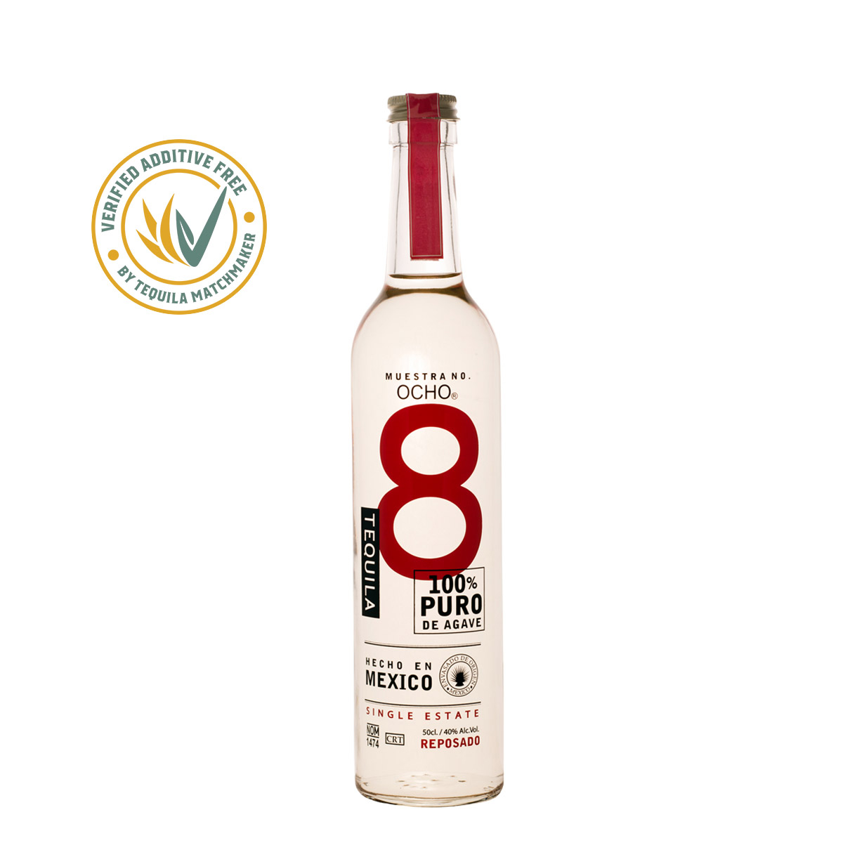 Tequila Ocho Reposado 100% Agave, 40% Vol. 0,5 ltr.