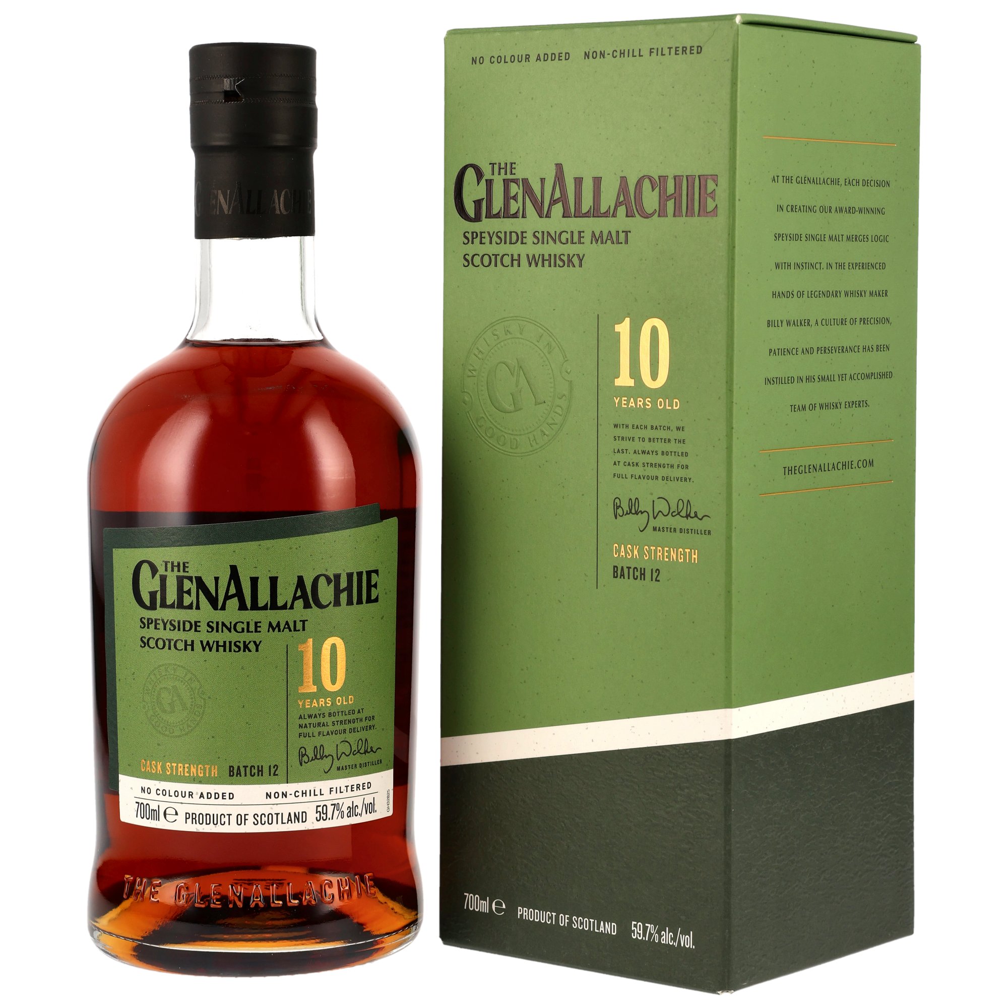 GlenAllachie Whisky 10 Jahre Batch 12 Cask Strength 59,7% 0,7 ltr. in Geschenkpackung 